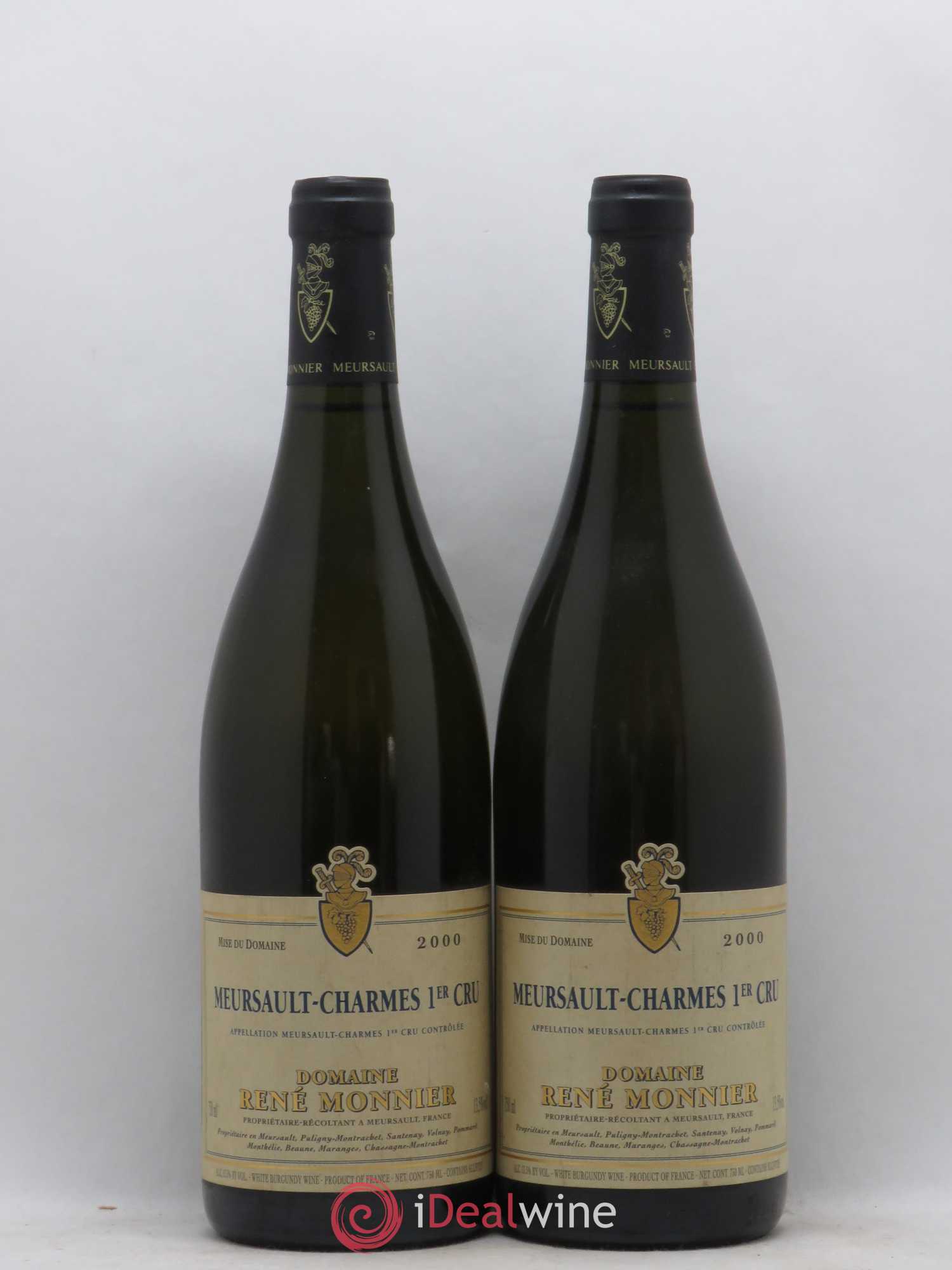 Meursault 1er Cru Charmes Domaine Rene Monnier 2000 - Lot de 2 bouteilles - 0