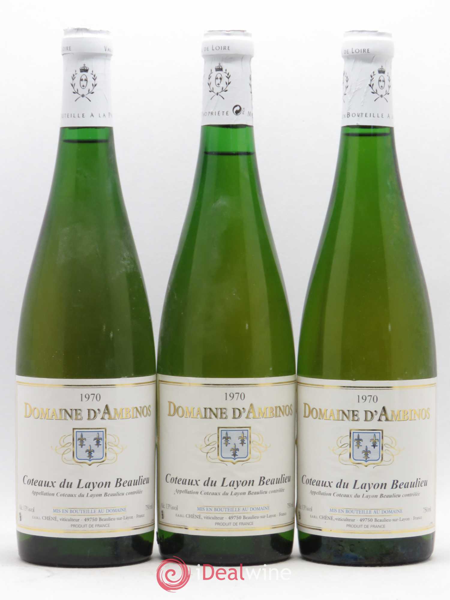 Coteaux du Layon Beaulieu Domaine d'Ambinos 1970 - Lotto di 3 bottiglie - 0