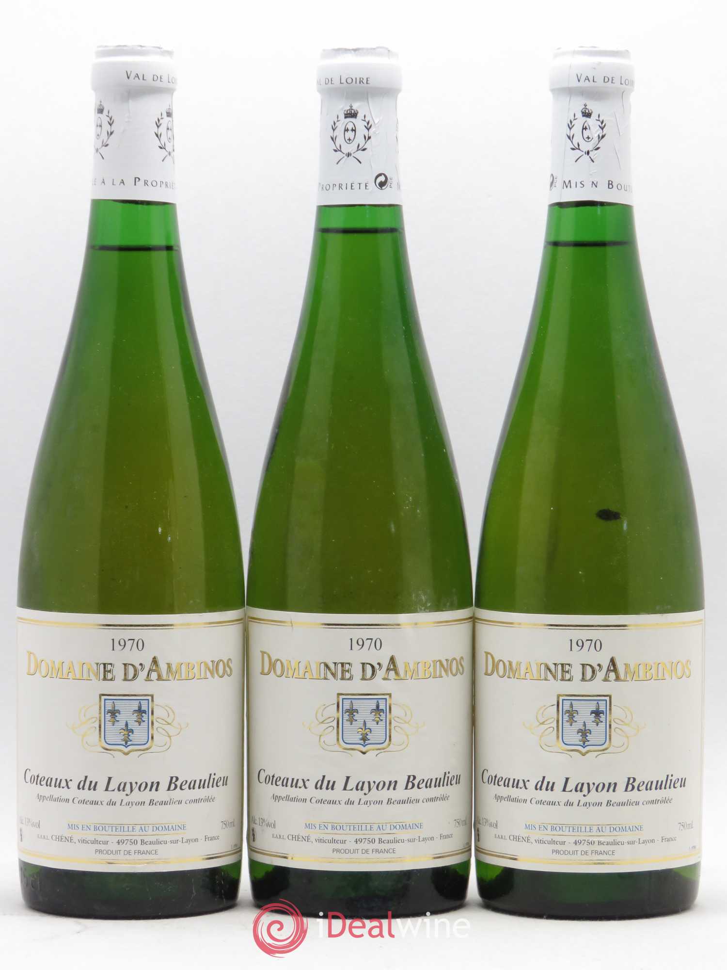 Coteaux du Layon Beaulieu Domaine d'Ambinos 1970 - Lotto di 3 bottiglie - 0