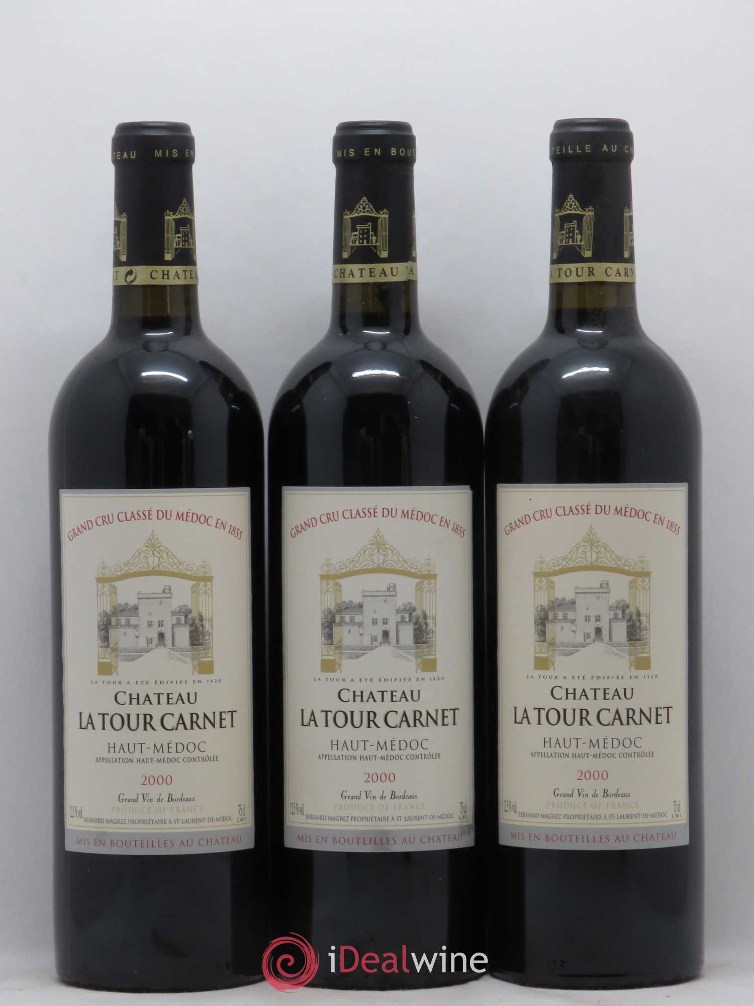Château la Tour Carnet 4ème Grand Cru Classé 2000 - Lot de 12 bouteilles - 1