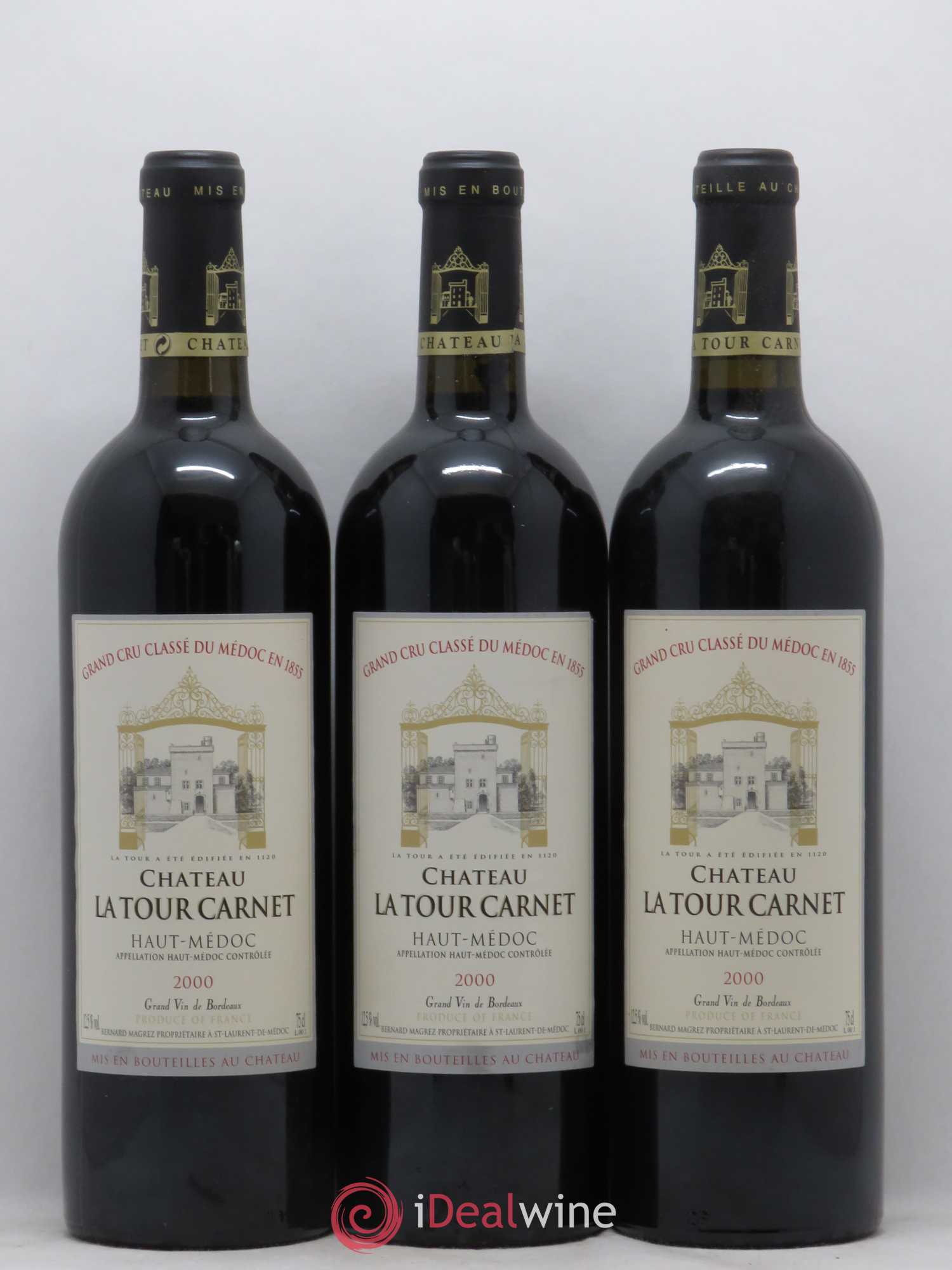 Château la Tour Carnet 4ème Grand Cru Classé 2000 - Lot de 12 bouteilles - 2