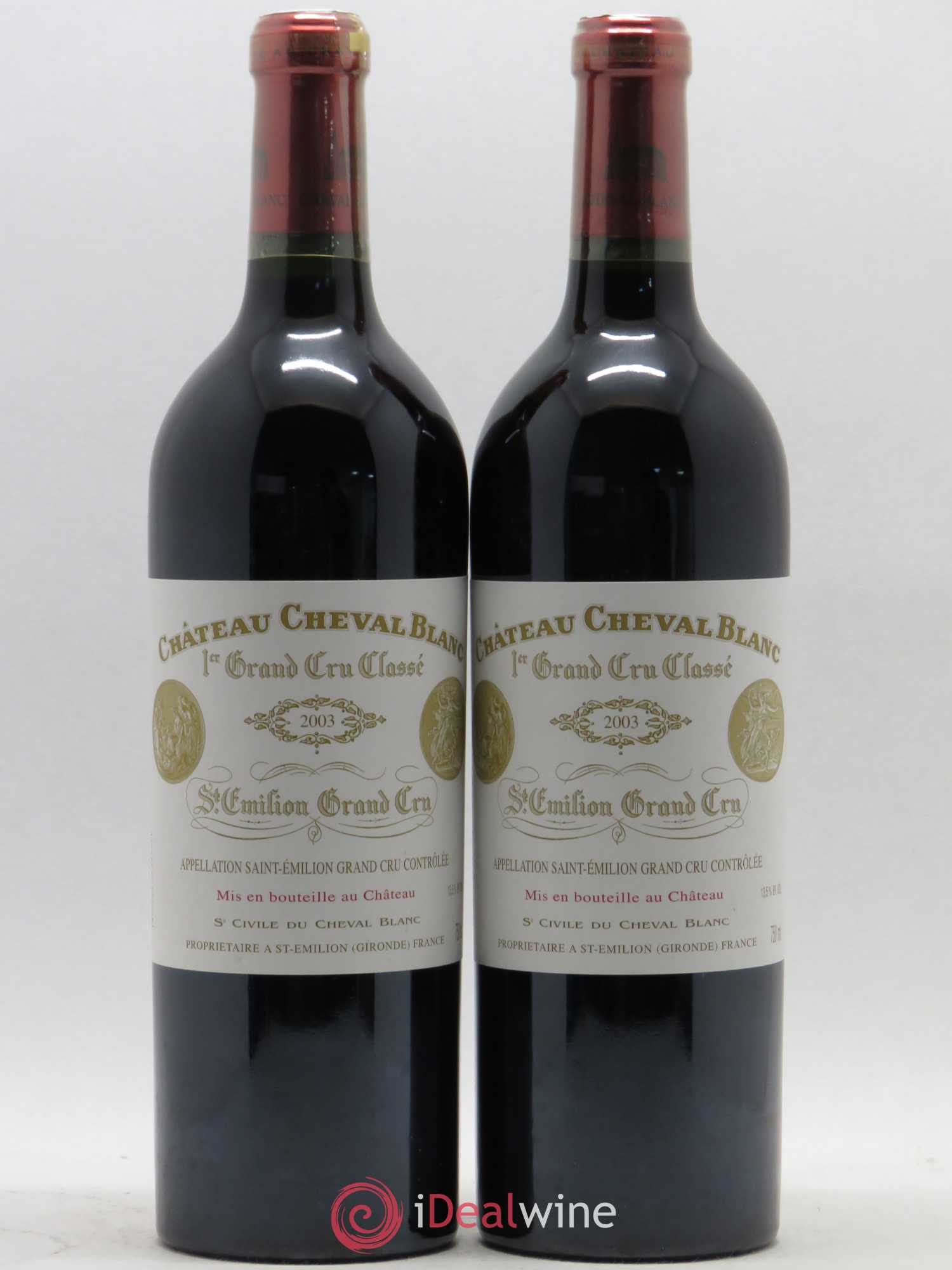 Château Cheval Blanc 1er Grand Cru Classé A 2003 - Lot de 2 bouteilles - 0