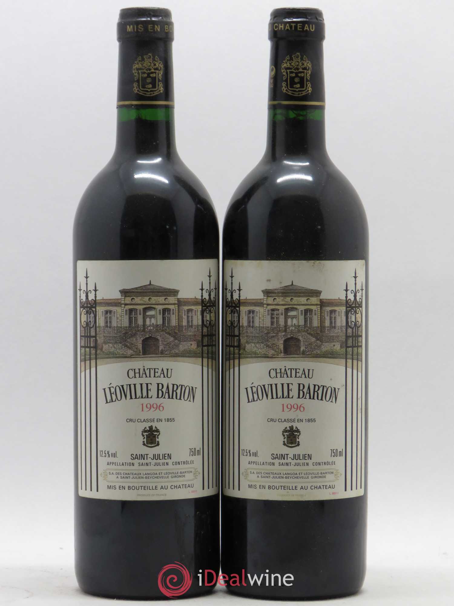 Château Léoville Barton 2ème Grand Cru Classé 1996 - Lot de 2 bouteilles - 0