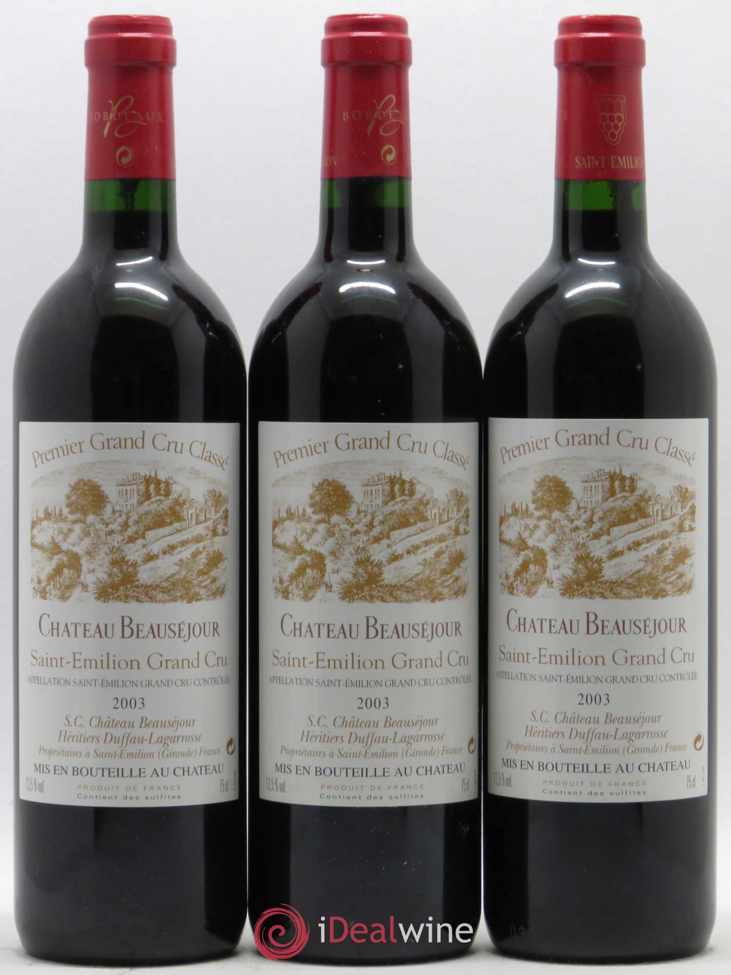 Château Beauséjour (Duffau-Lagarrosse) 1er Grand Cru Classé B 2003 - Lot de 12 bouteilles - 2