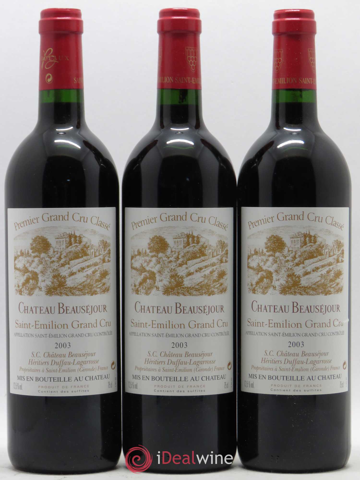 Château Beauséjour (Duffau-Lagarrosse) 1er Grand Cru Classé B 2003 - Lot de 12 bouteilles - 3