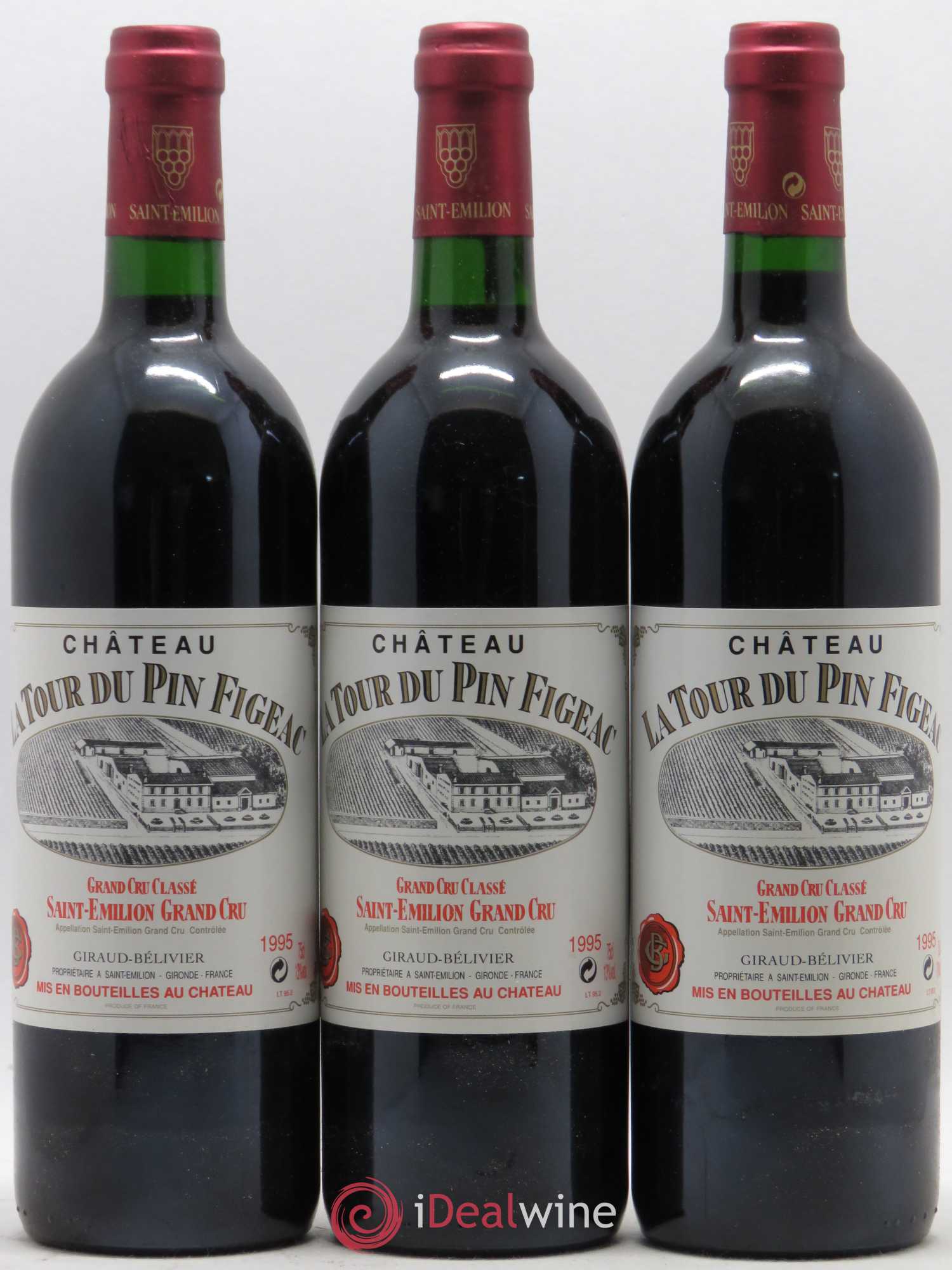 Château la Tour du Pin Figeac 1995 - Lot de 3 bouteilles - 0