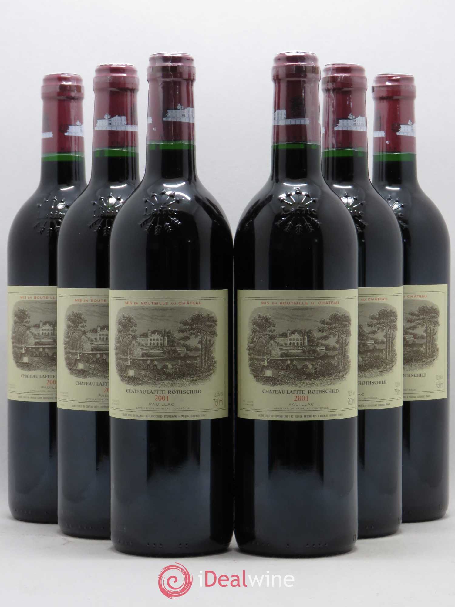 Château Lafite Rothschild 1er Grand Cru Classé 2001 - Lot de 6 bouteilles - 0