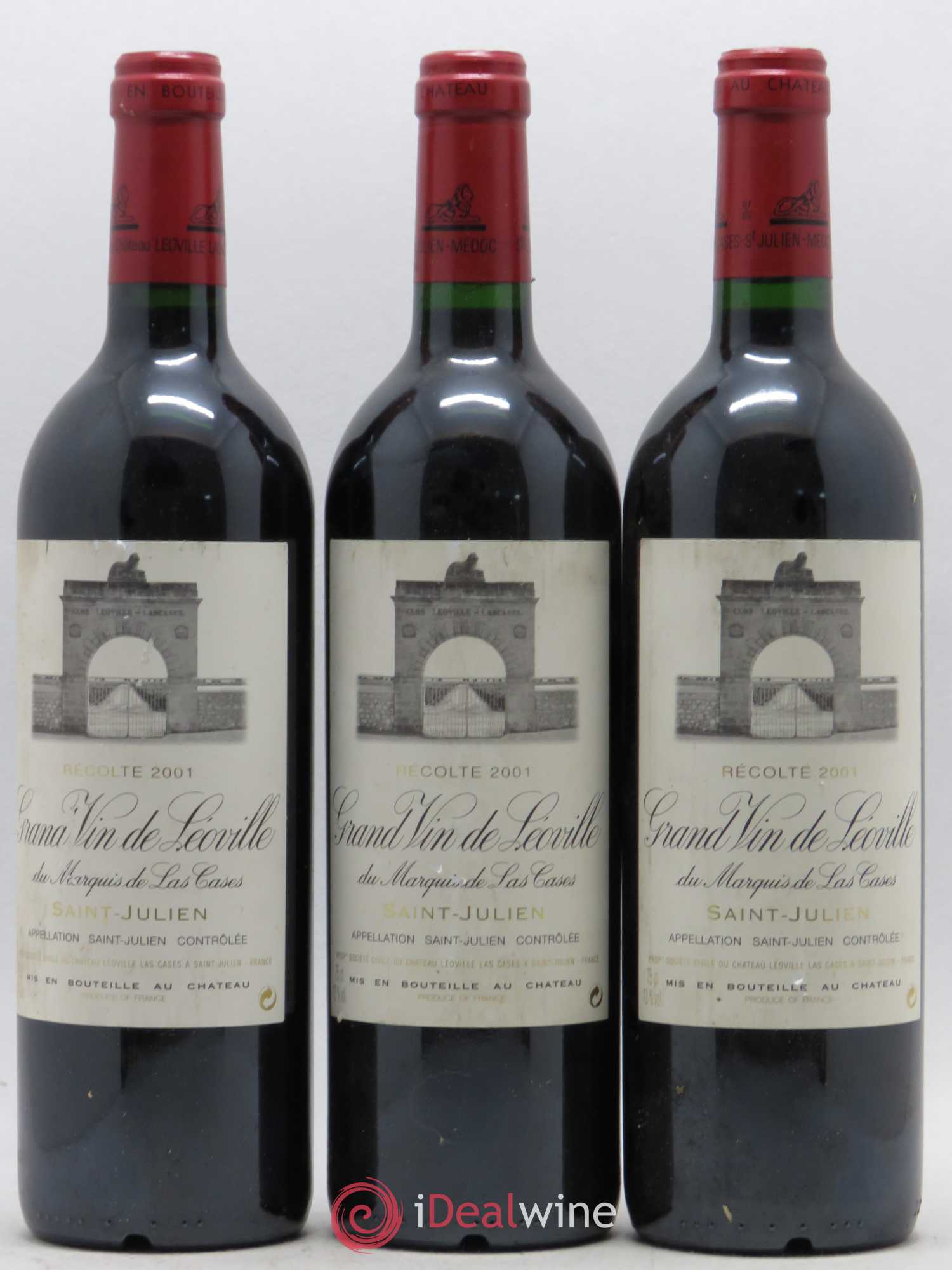 Château Léoville Las Cases 2ème Grand Cru Classé 2001 - Lot de 3 bouteilles - 0