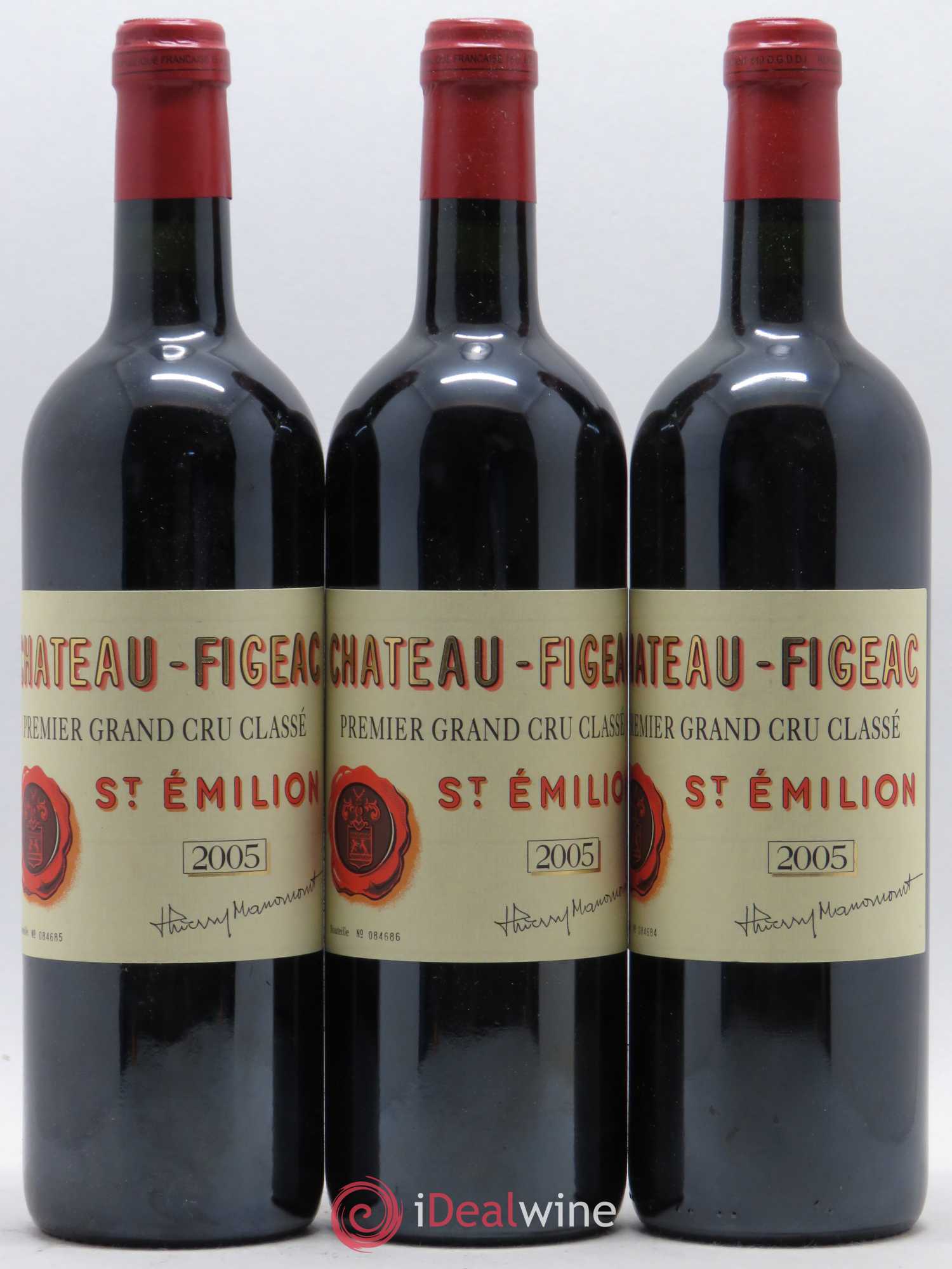 Château Figeac 1er Grand Cru Classé A 2005 - Lot de 3 bouteilles - 0