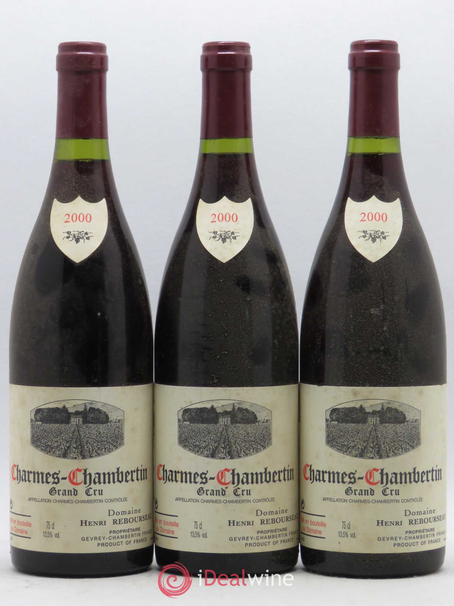 Charmes-Chambertin Grand Cru Henri Rebourseau 2000 - Lot de 3 bouteilles - 0