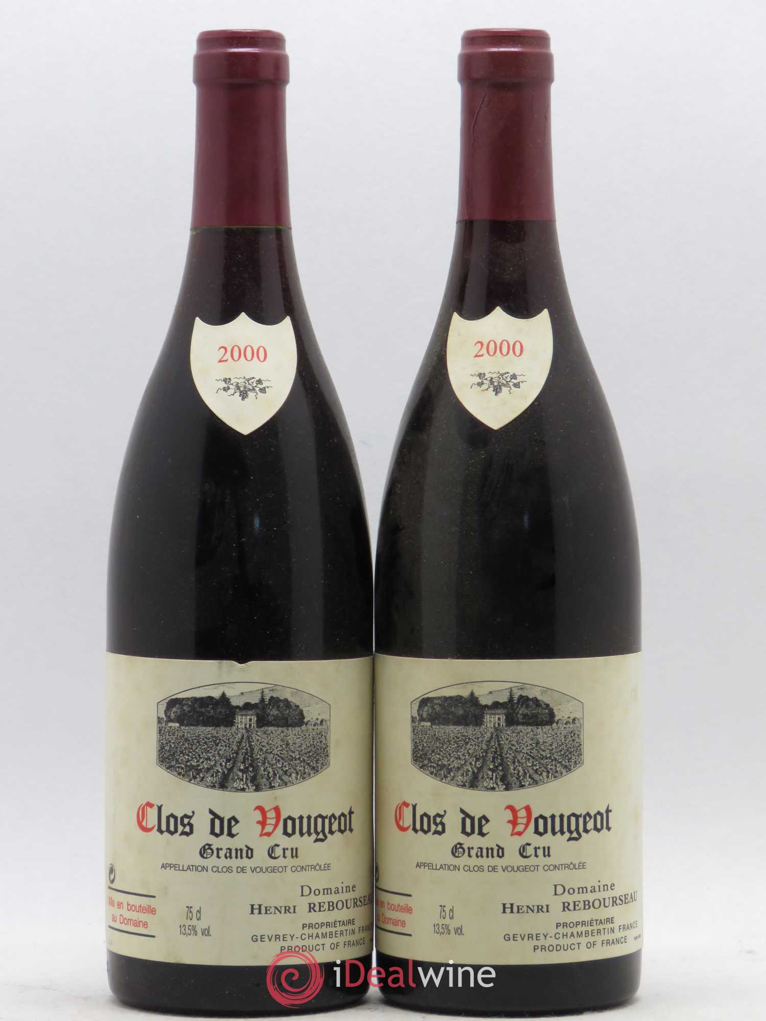 Clos de Vougeot Grand Cru Henri Rebourseau (Domaine) 2000 - Lot de 2 bouteilles - 0