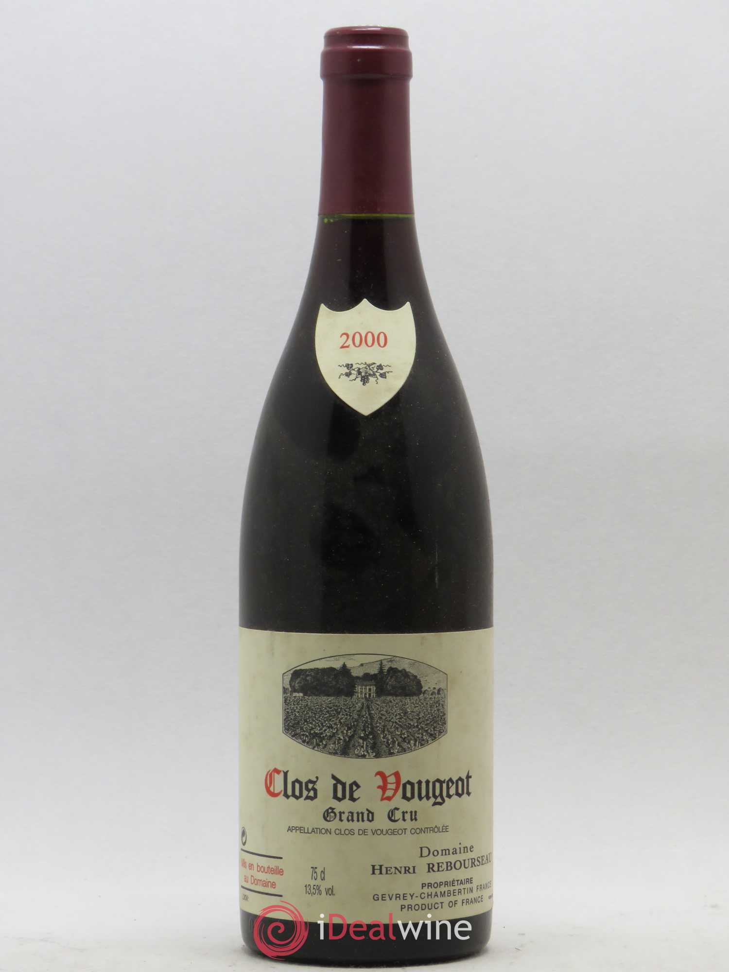 Clos de Vougeot Grand Cru Henri Rebourseau (Domaine) 2000 - Lot de 1 bouteille - 0