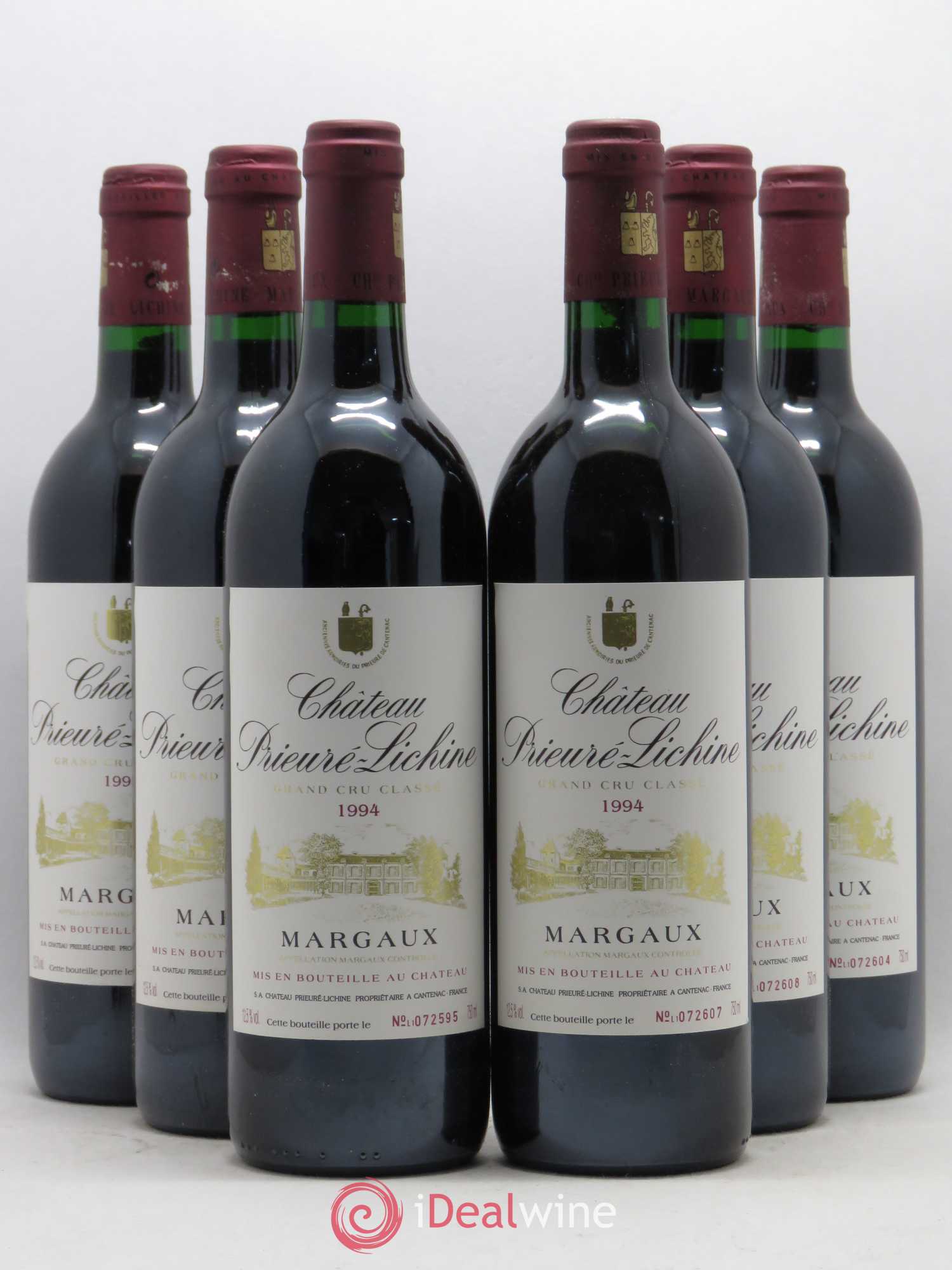 Château Prieuré Lichine 4ème Grand Cru Classé 1994 - Lot de 6 bouteilles - 0