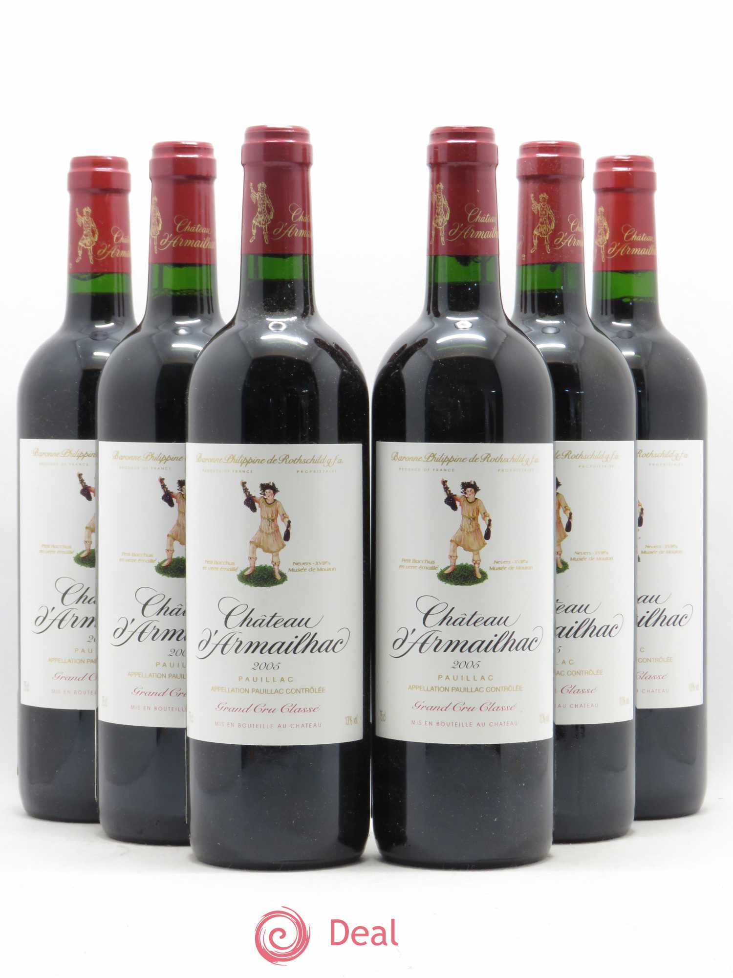 Château d' Armailhac - Mouton Baron(ne) Philippe 5ème Grand Cru Classé 2005 - Lot de 6 bouteilles - 0