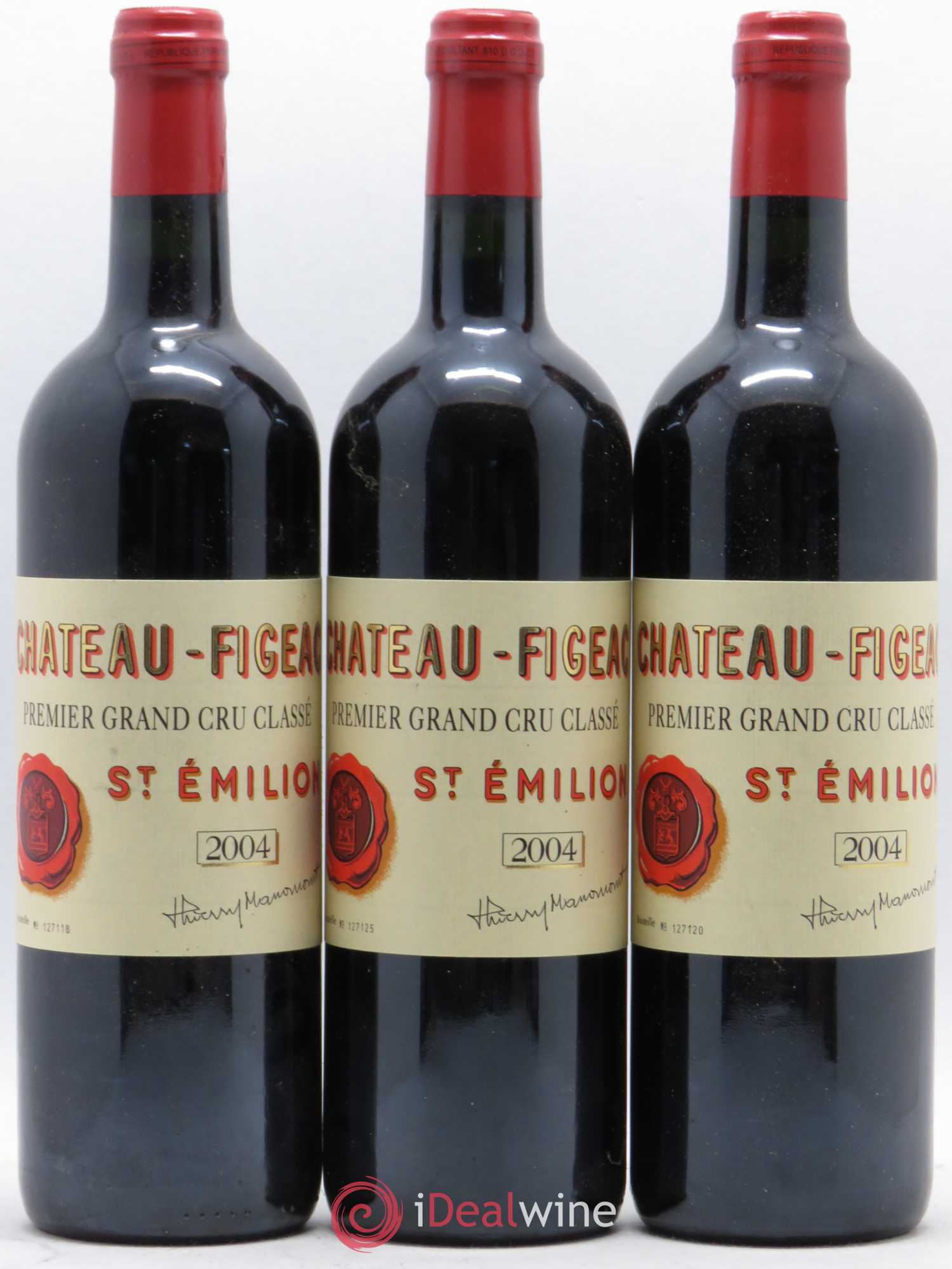 Château Figeac 1er Grand Cru Classé A 2004 - Lot de 3 bouteilles - 0