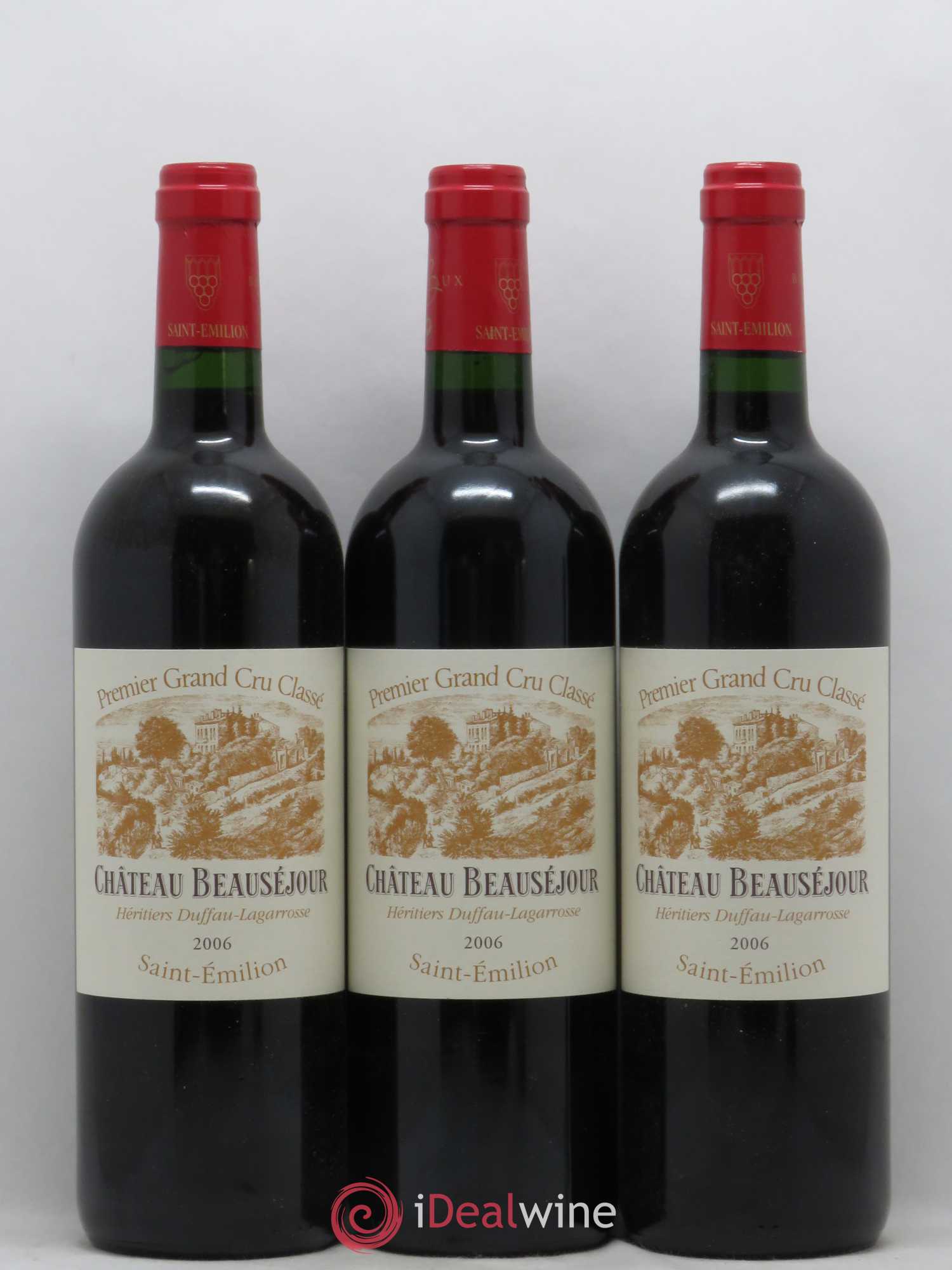 Château Beauséjour (Duffau-Lagarrosse) 1er Grand Cru Classé B 2006 - Lotto di 3 bottiglie - 0