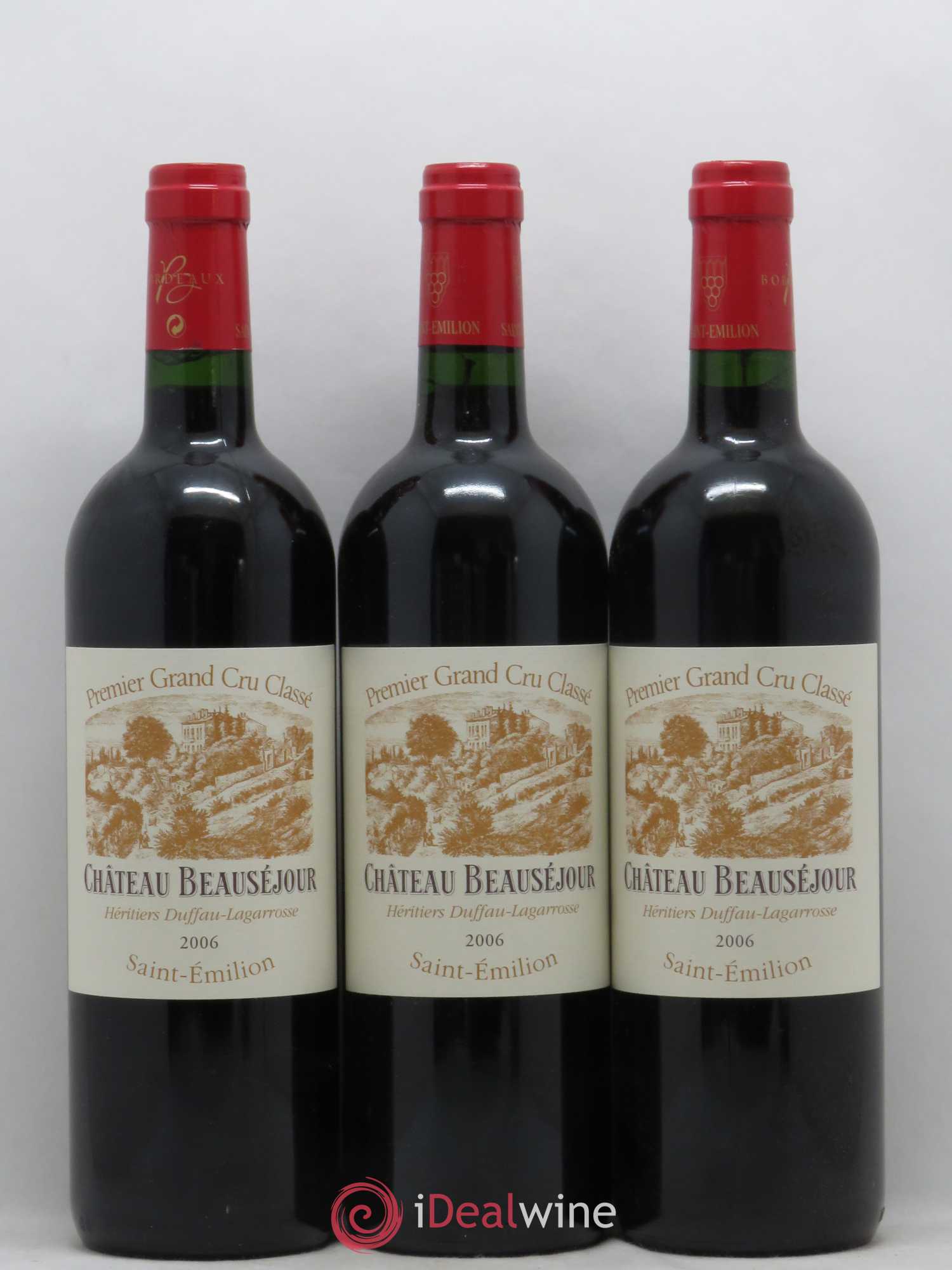 Château Beauséjour (Duffau-Lagarrosse) 1er Grand Cru Classé B 2006 - Lot de 3 bouteilles - 0