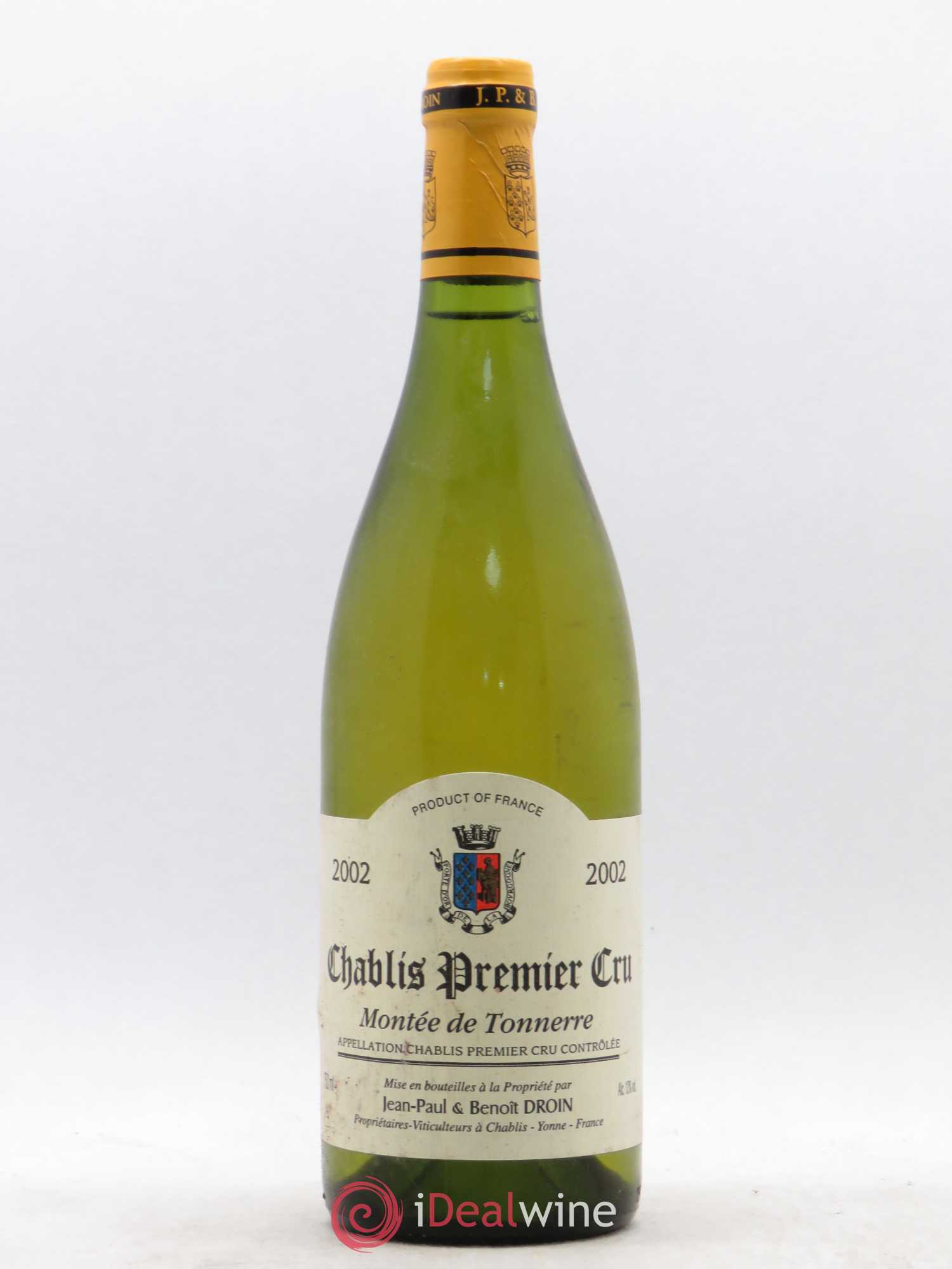 Chablis 1er Cru Montée de Tonnerre Jean-Paul & Benoît Droin (Domaine) 2002 - Lot de 1 bouteille - 0