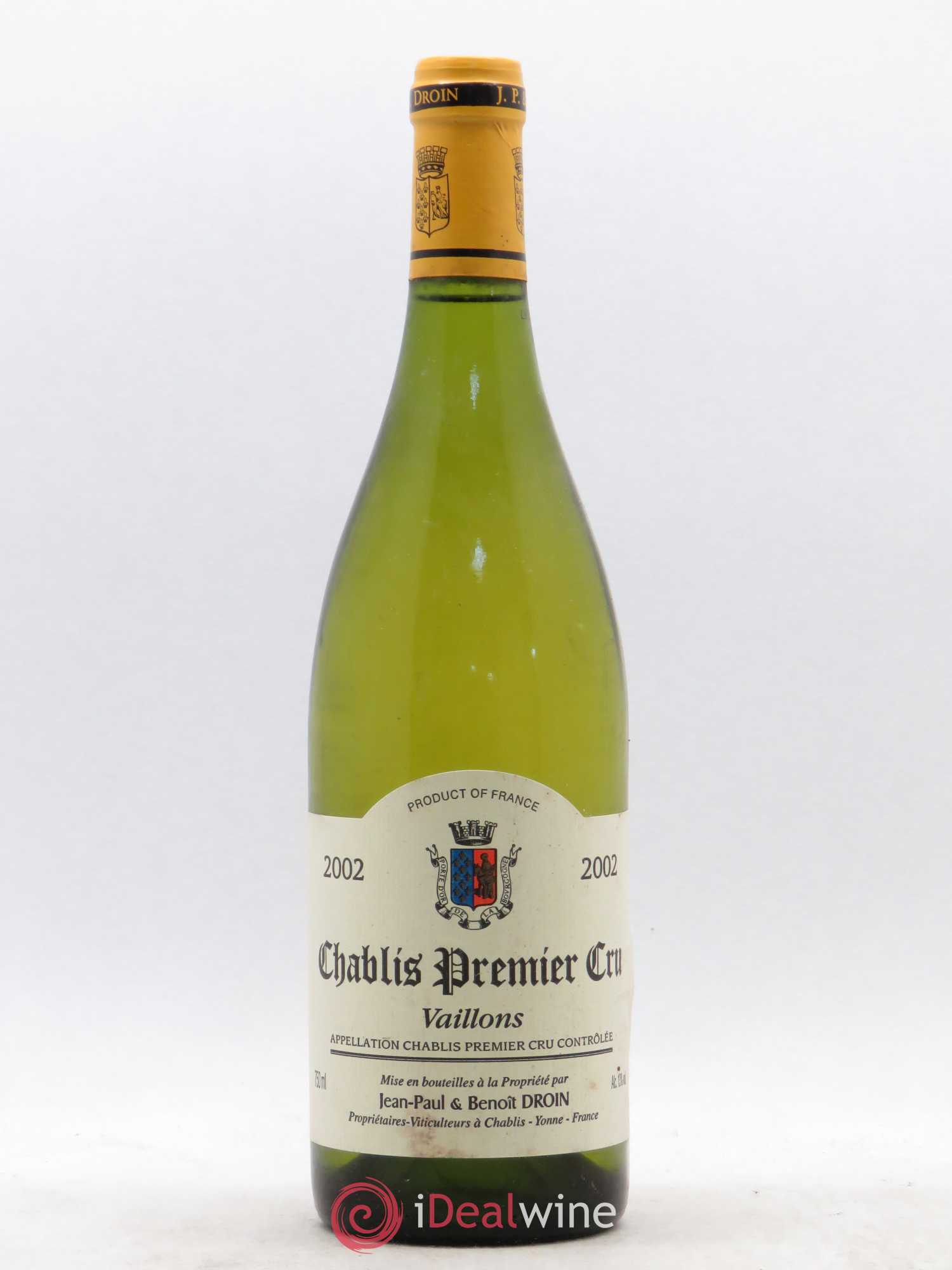 Chablis 1er Cru Vaillons Jean-Paul & Benoît Droin (Domaine) 2002 - Lot de 1 bouteille - 0