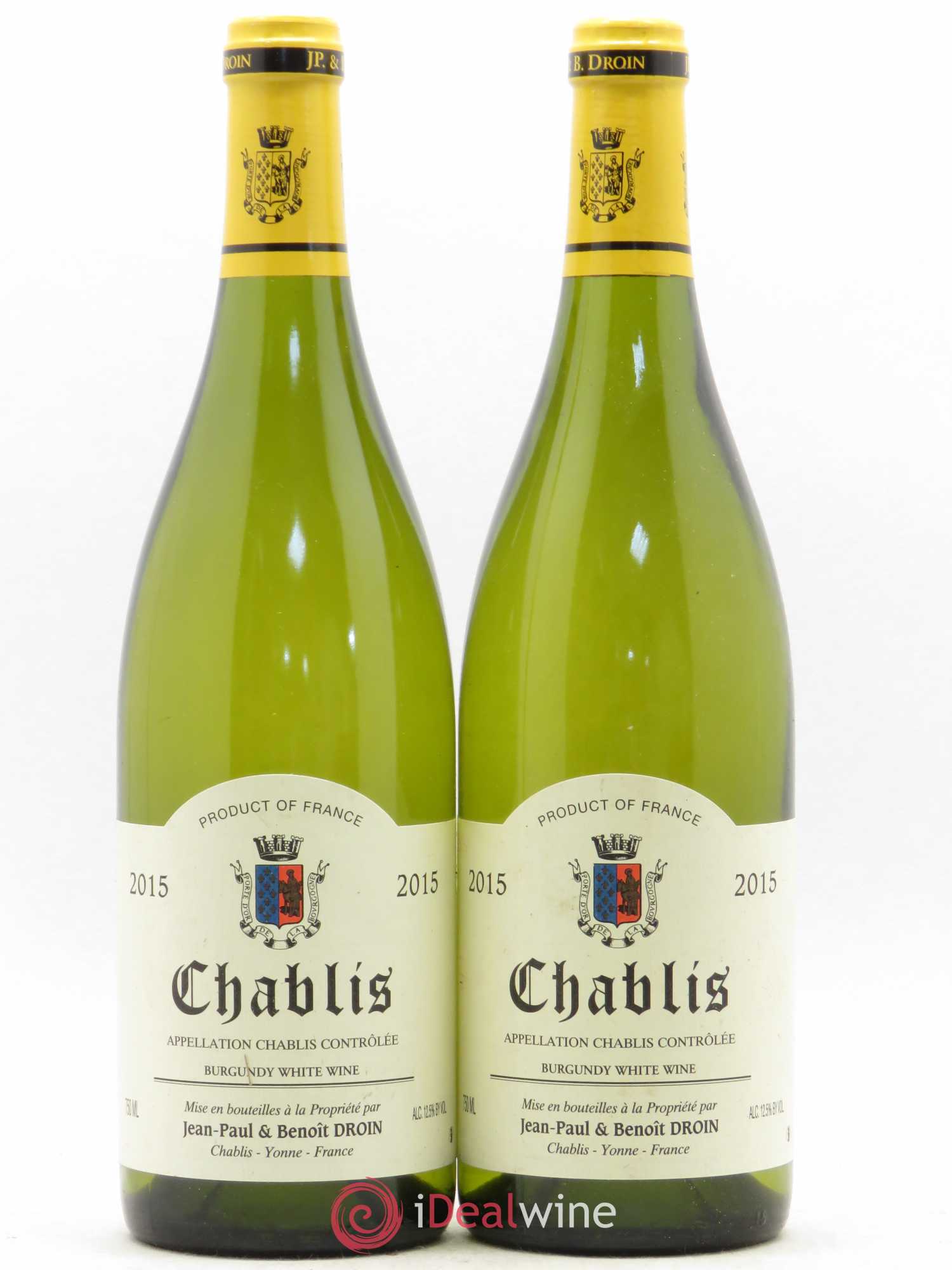 Chablis Jean-Paul & Benoît Droin (Domaine) 2015 - Lot de 2 bouteilles - 0