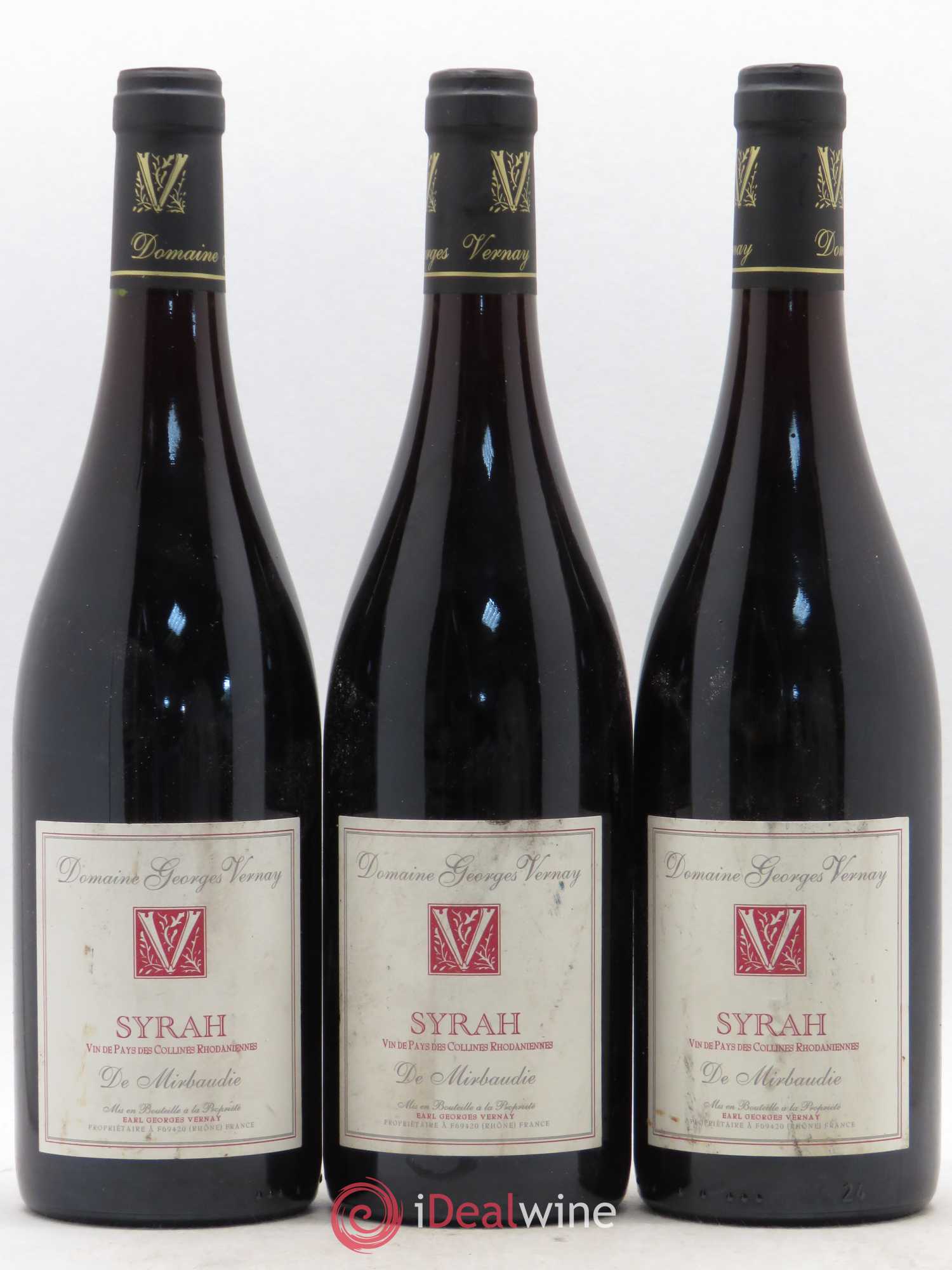 Rhône IGP Collines Rhodaniennes Syrah de Mirbaudie Domaine Georges Vernay 2012 - Posten von 3 Flaschen - 0