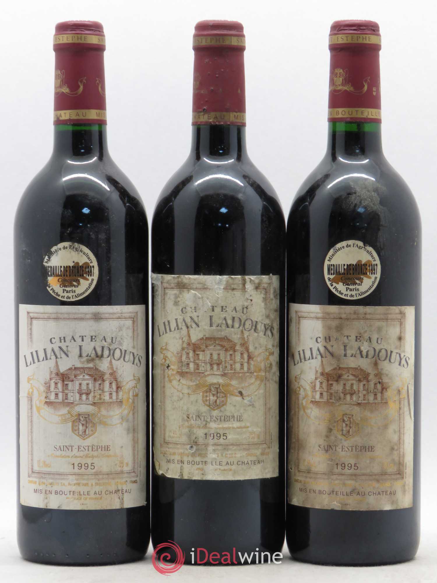 Château Lilian Ladouys Cru Bourgeois 1995 - Lot de 3 bouteilles - 0