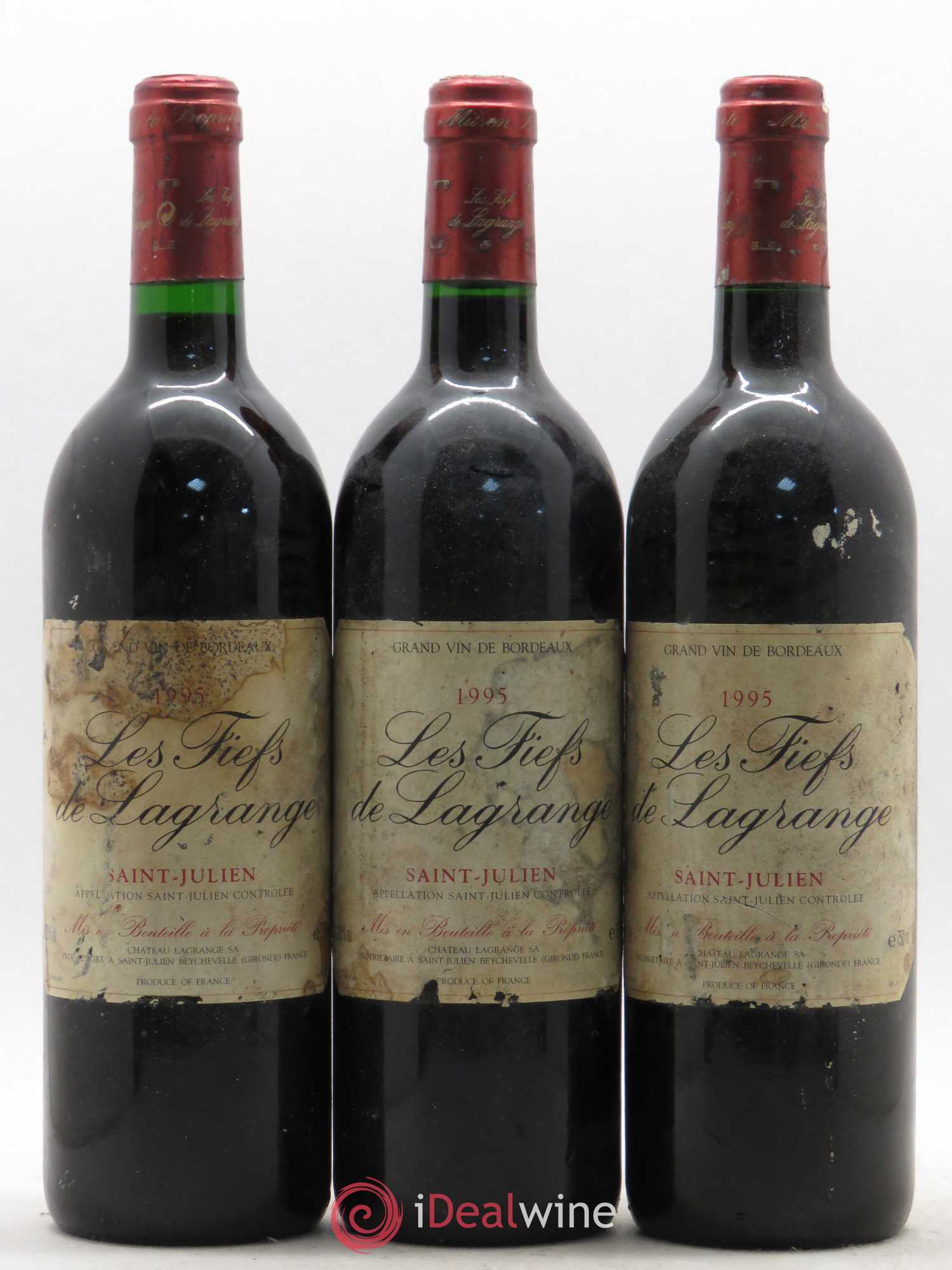 Les Fiefs de Lagrange Second Vin 1995 - Lot de 3 bouteilles - 0