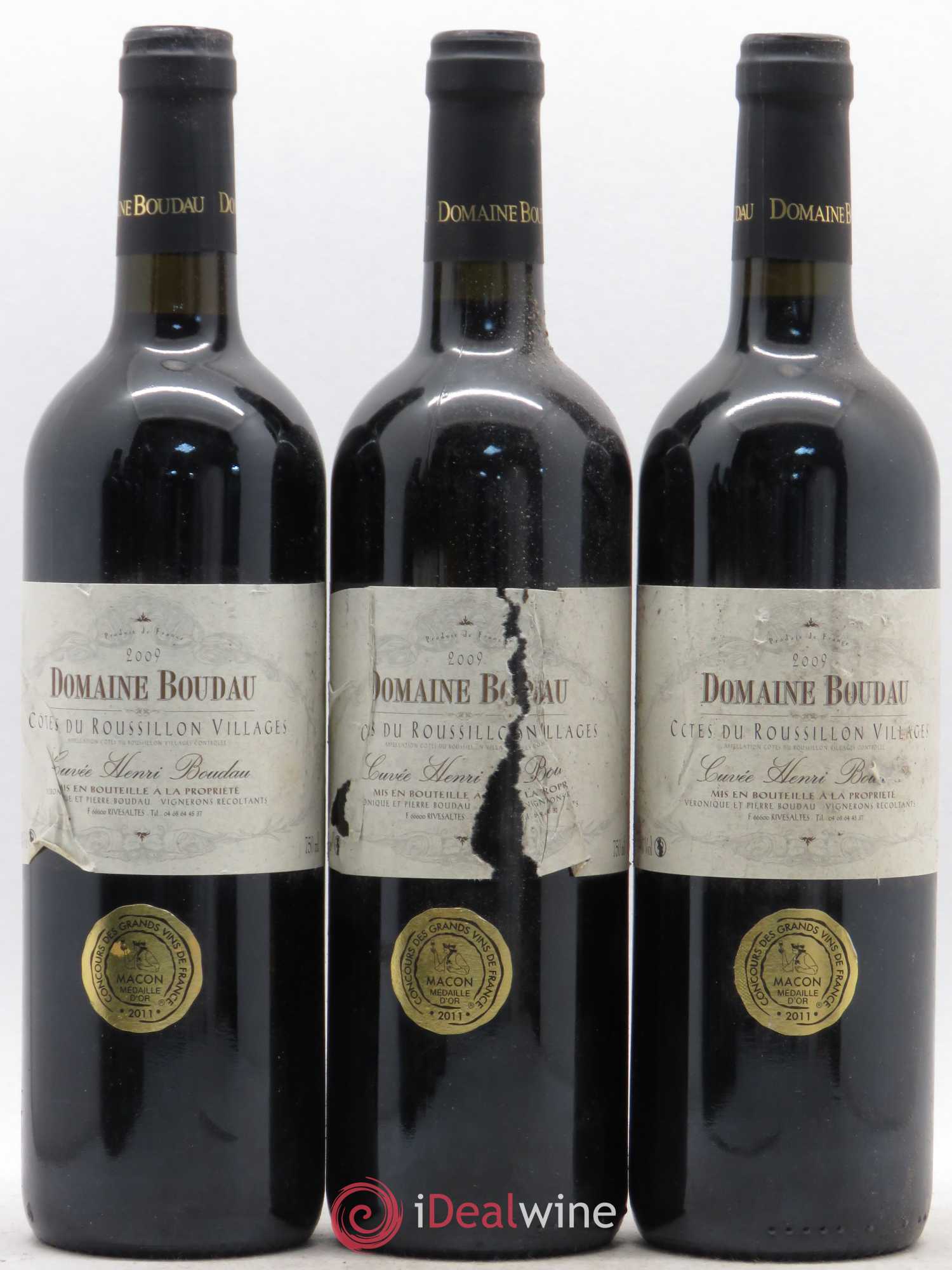 Côtes du Roussillon Cuvée Henri Boudau Domaine Boudau 2009 - Lot of 6 bottles - 1