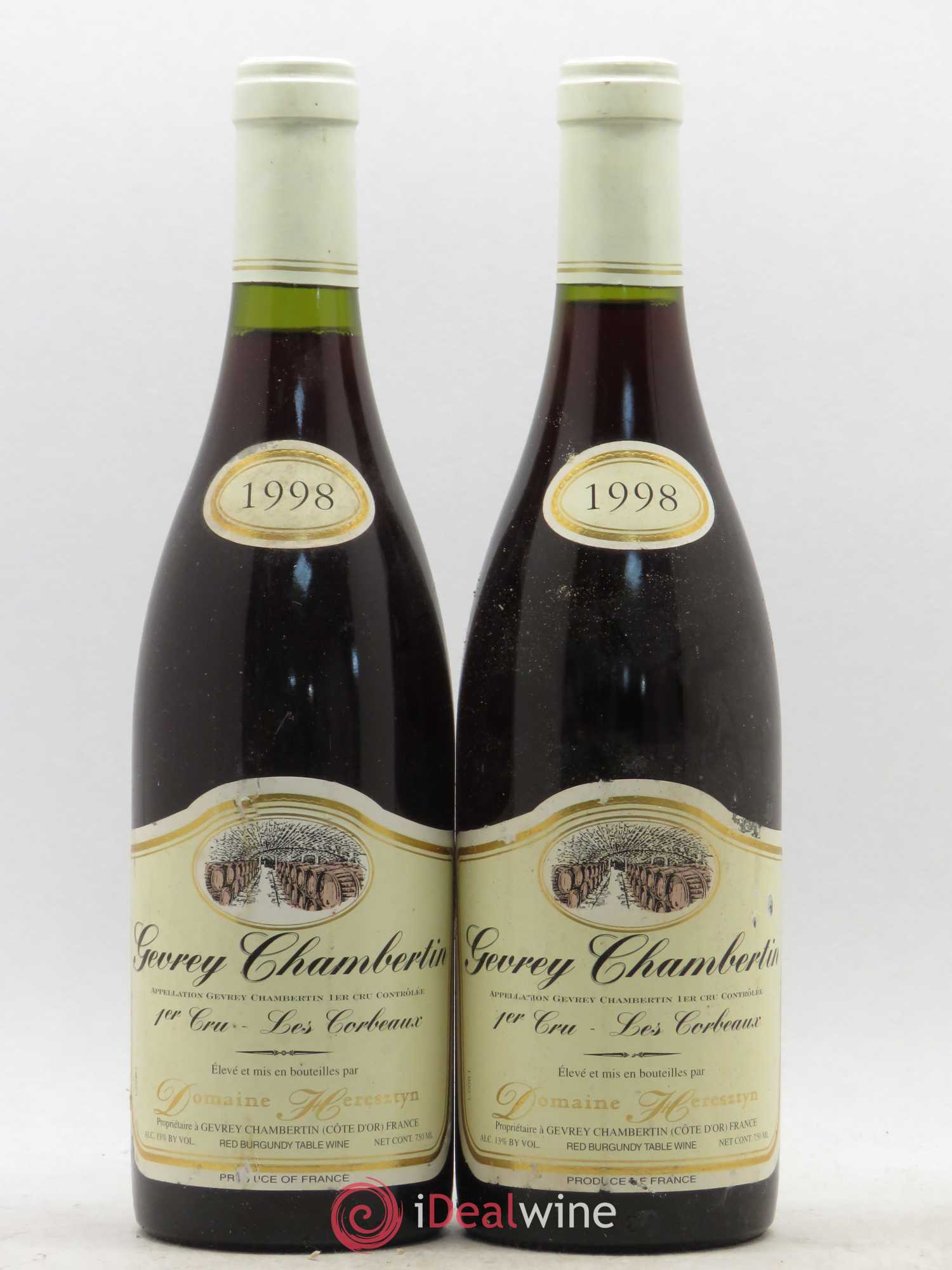 Gevrey-Chambertin 1er Cru Les Corbeaux Domaine Heresztyn 1998 - Lot de 2 bouteilles - 0