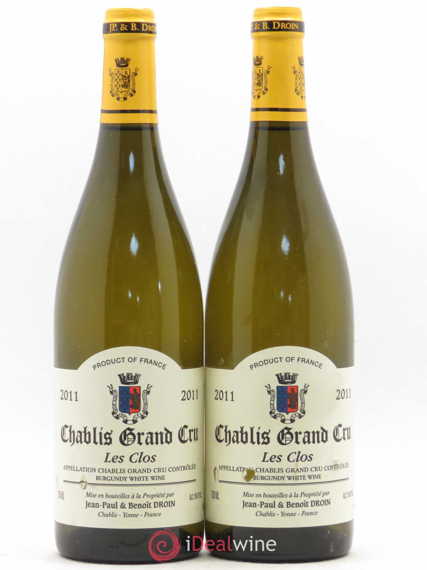 Chablis Grand Cru Les Clos Jean-Paul & Benoît Droin (Domaine) 2011 - Lot de 2 bouteilles - 0