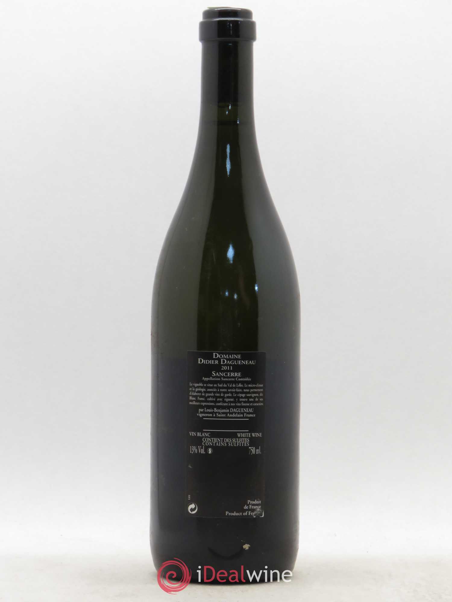 Sancerre Le Mont Damné Chavignol Dagueneau (Domaine Didier - Louis-Benjamin) 2011 - Lot de 1 bouteille - 1