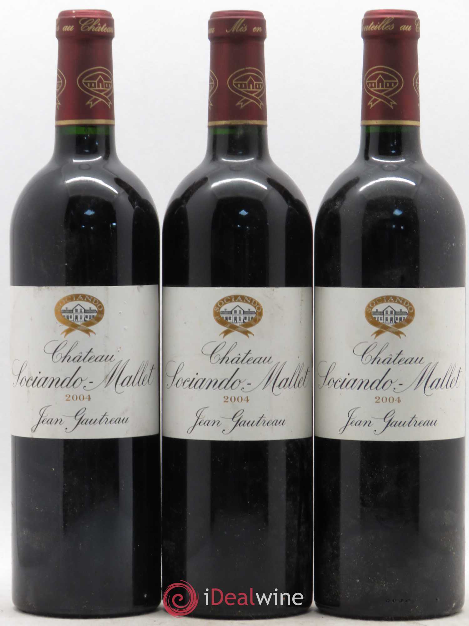 Château Sociando Mallet 2004 - Lot de 3 bouteilles - 0