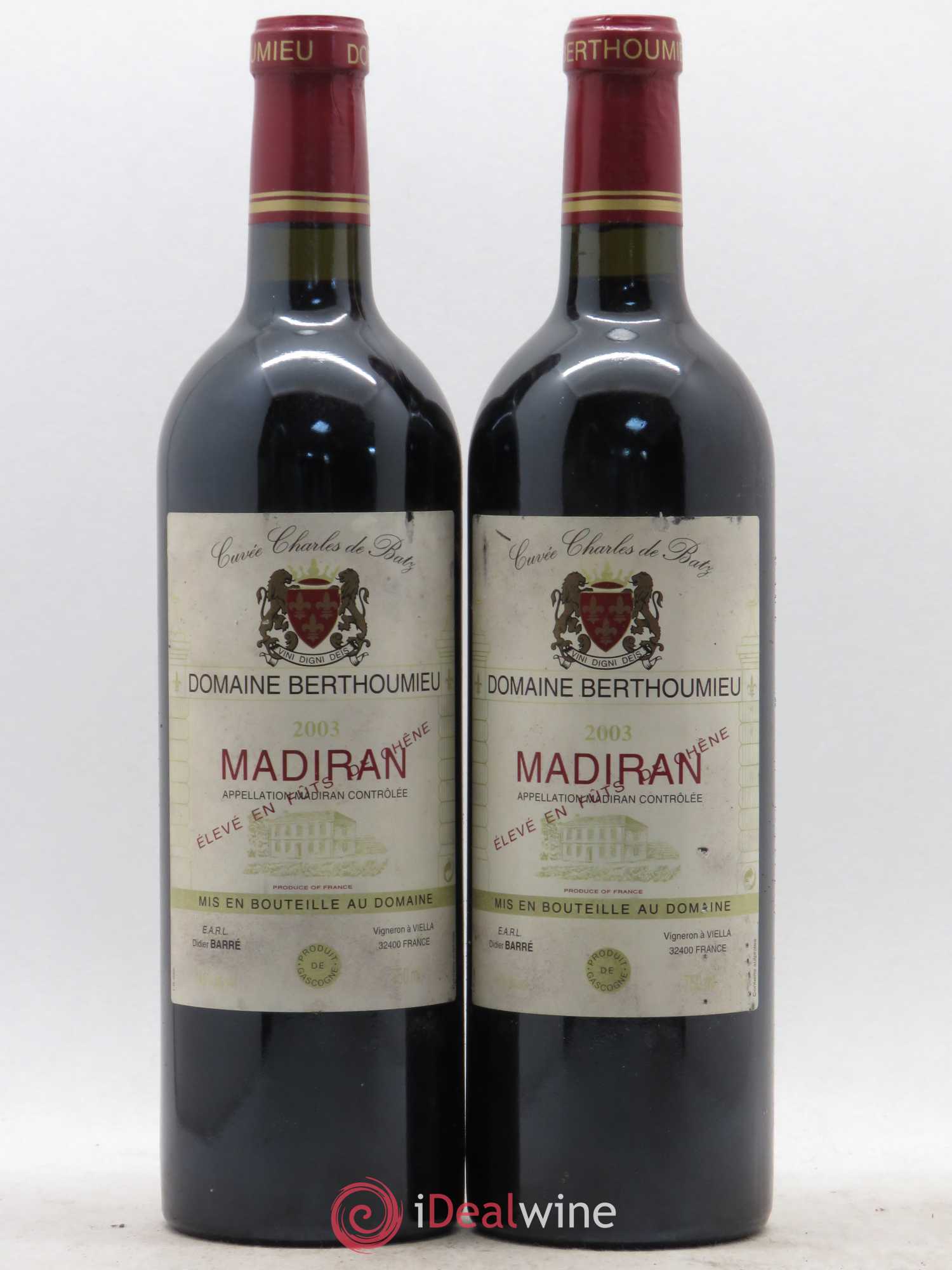 Madiran Cuvée Charles de Batz Domaine Berthoumieu 2003 - Lot of 2 bottles - 0