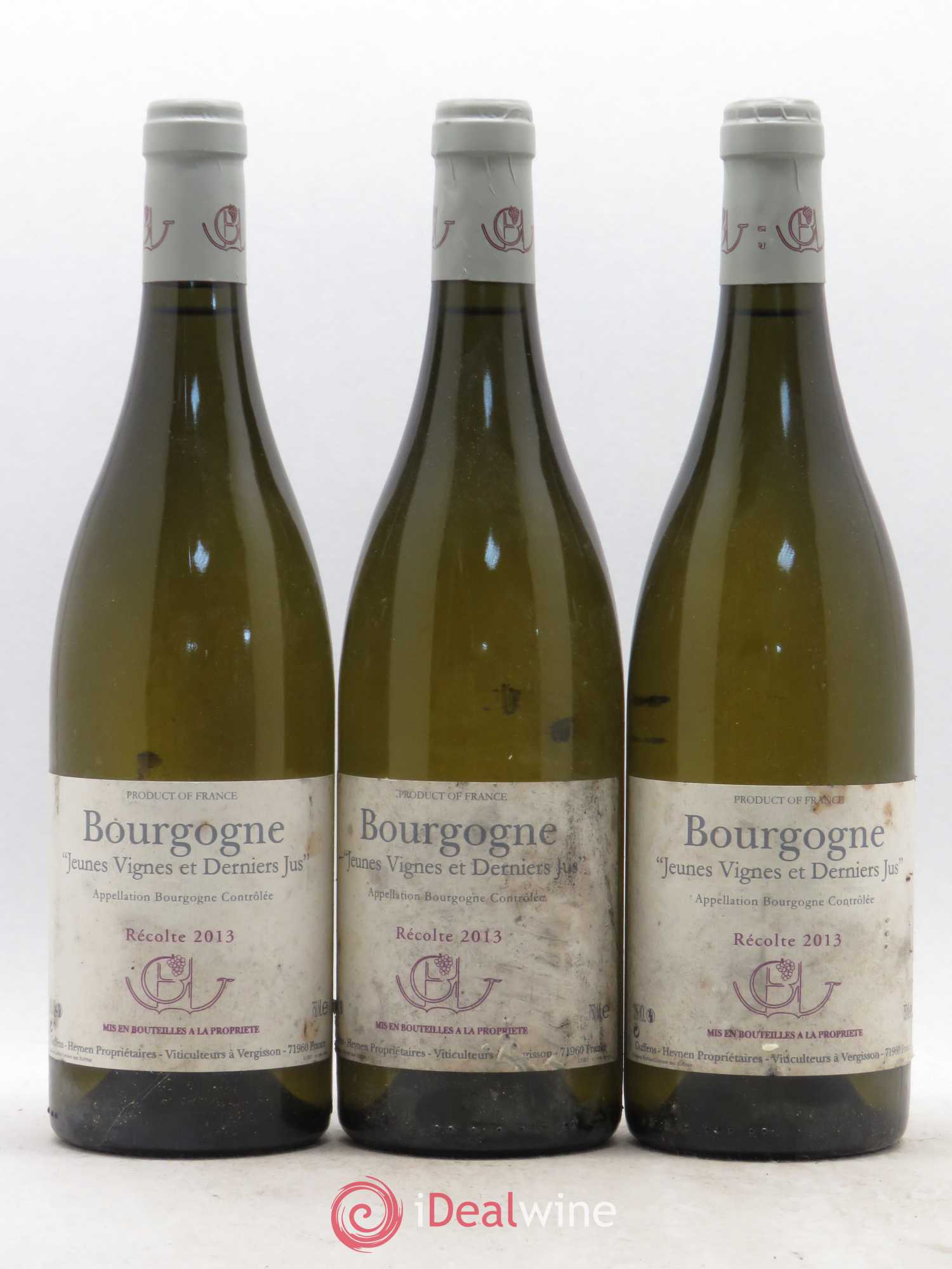 Bourgogne Jeunes Vignes et Dernier jus Guffens Heynens 2013 - Posten von 3 Flaschen - 0