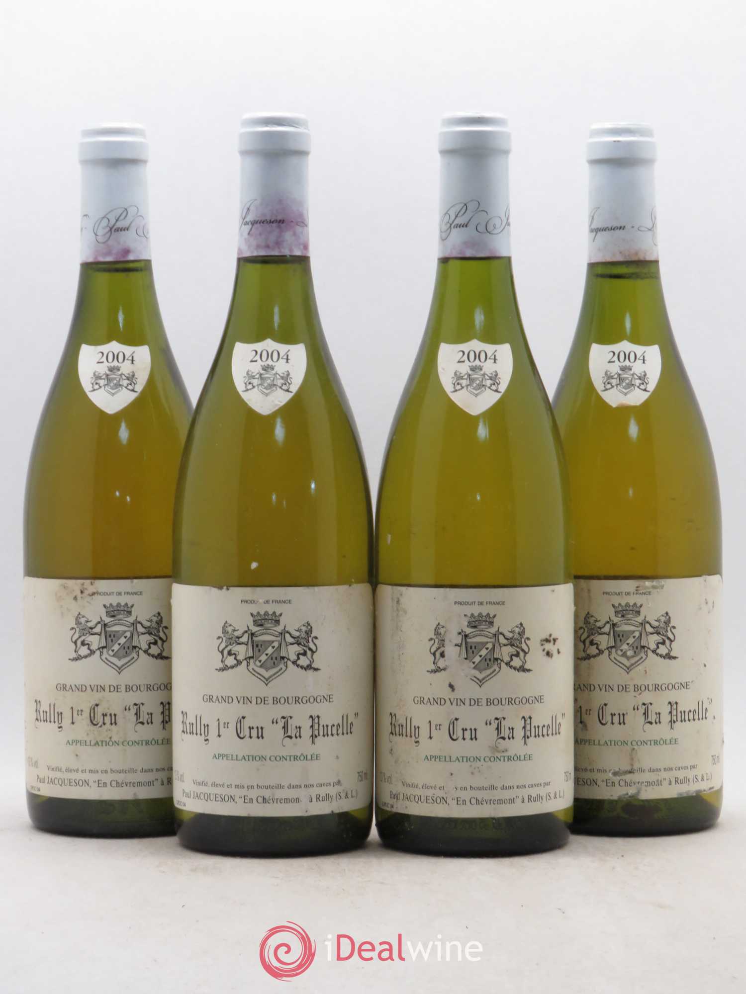 Rully 1er Cru La Pucelle Paul & Marie Jacqueson 2004 - Lot de 4 bouteilles - 0
