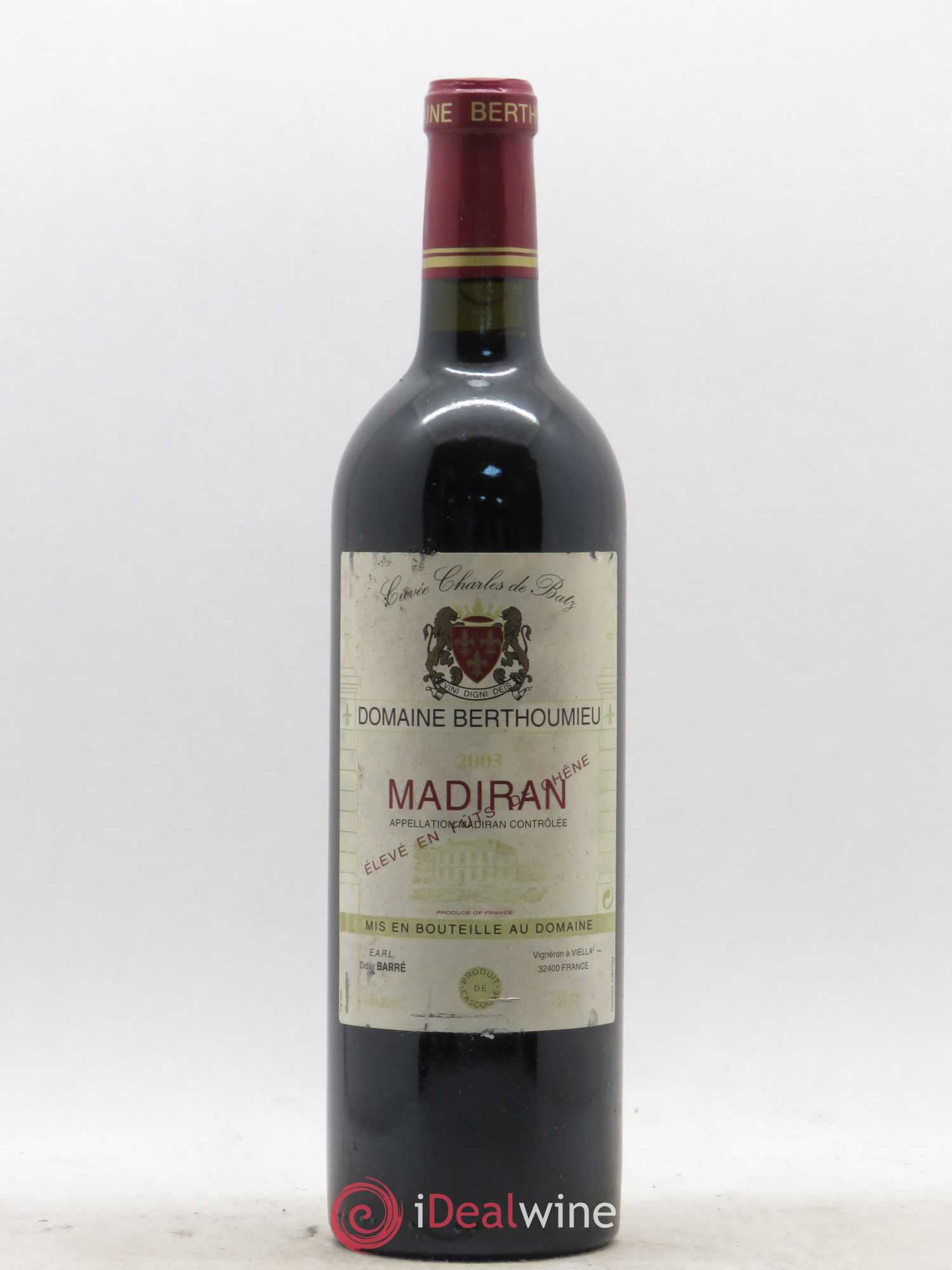 Madiran Cuvée Charles de Batz Domaine Berthoumieu 2003 - Posten von 1 Flasche - 0