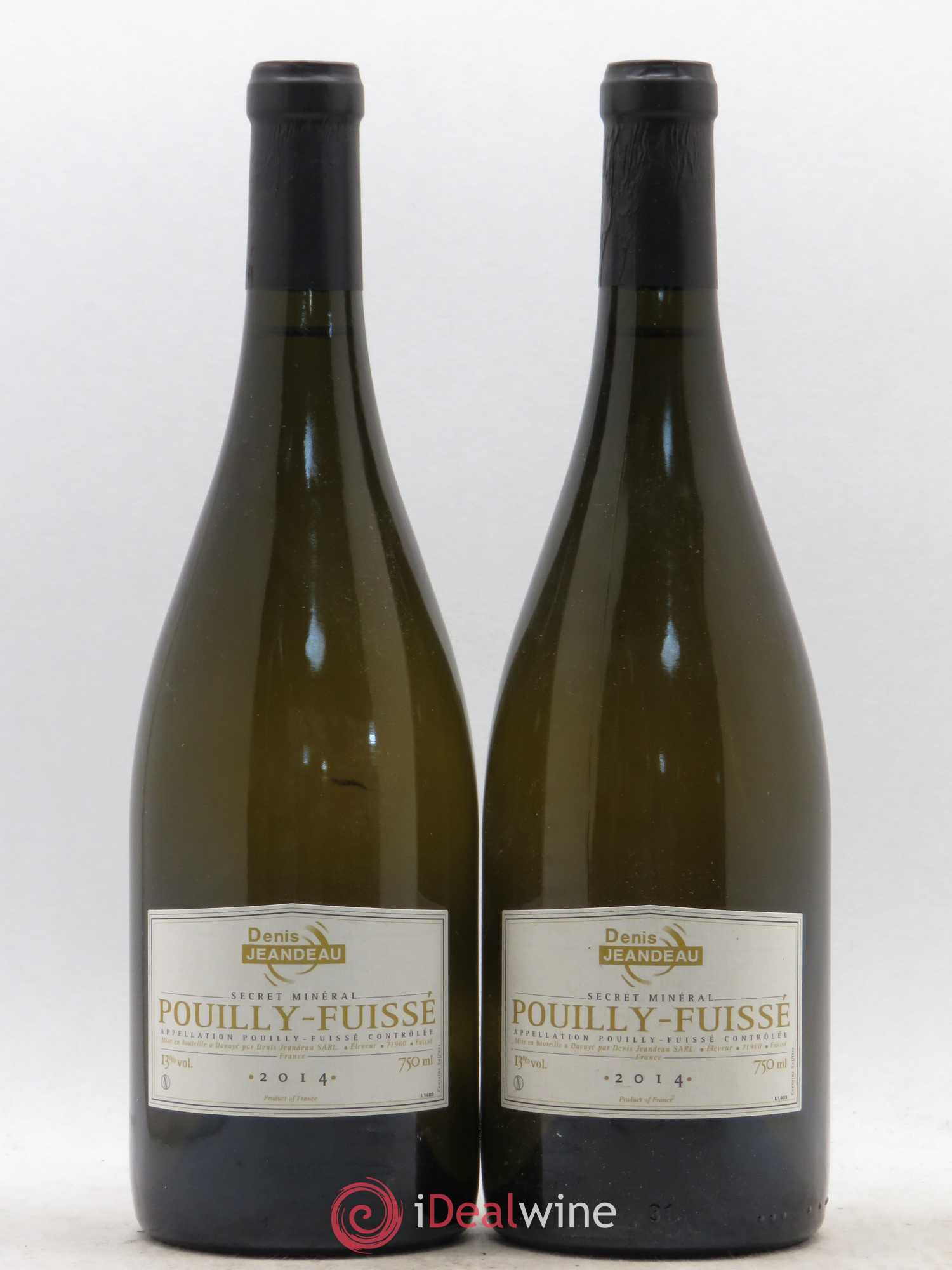 Pouilly-Fuissé Secret Minéral Denis Jeandeau 2014 - Posten von 2 Flaschen - 0