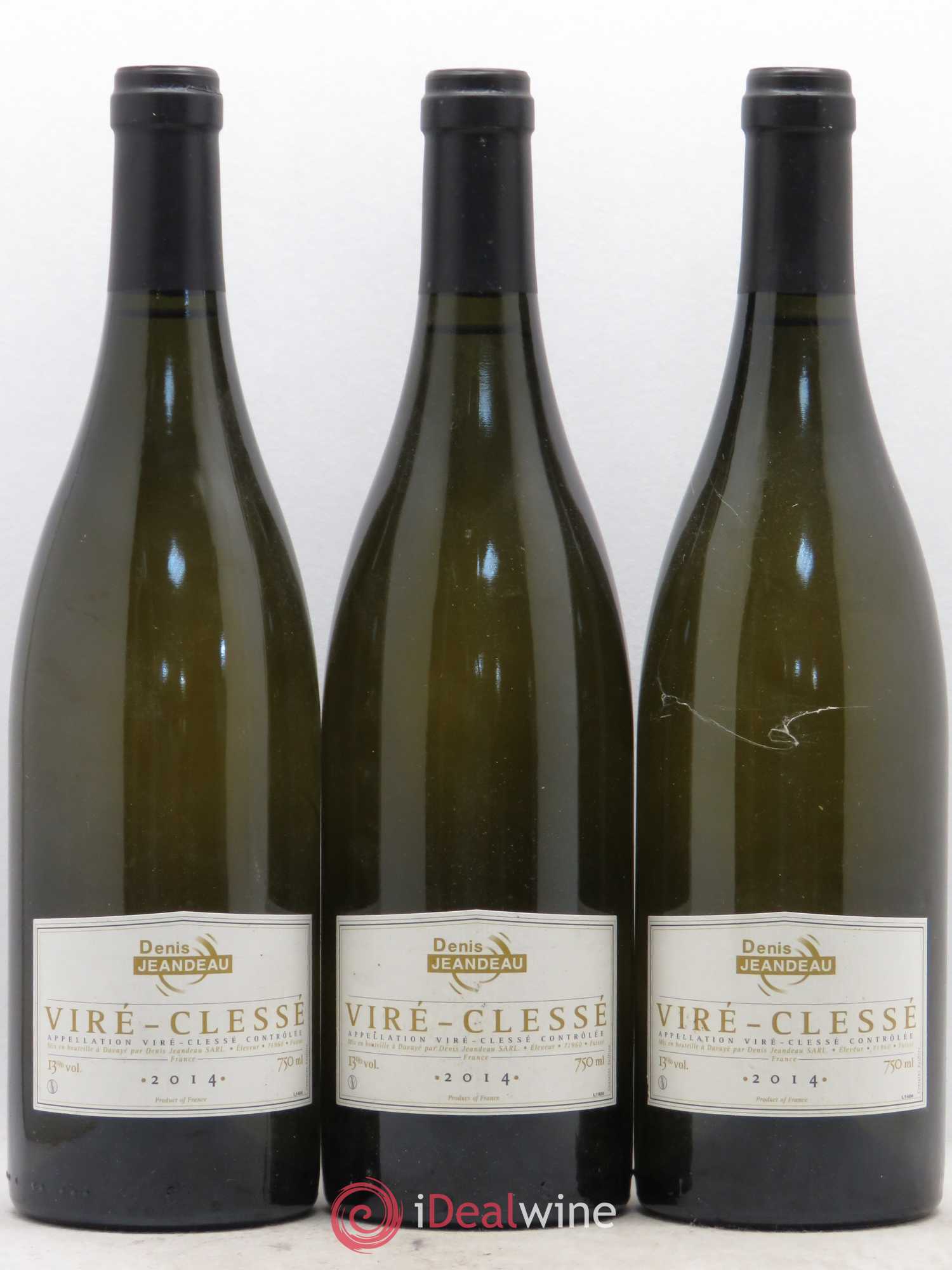 Bourgogne Maconnais Viré Clessé Domaine Denis Jeandau 2014 - Posten von 3 Flaschen - 0