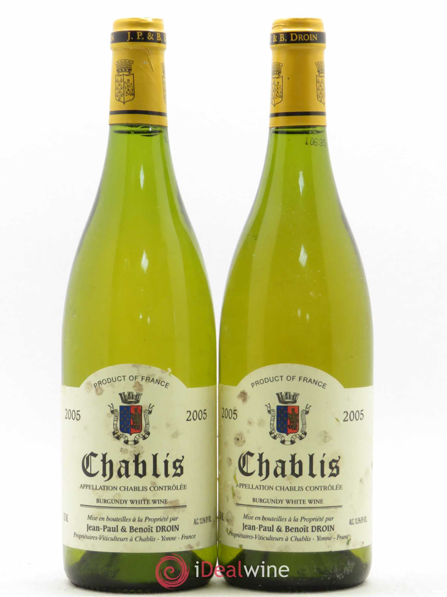 Chablis Jean-Paul & Benoît Droin (Domaine) 2005 - Lot de 2 bouteilles - 0
