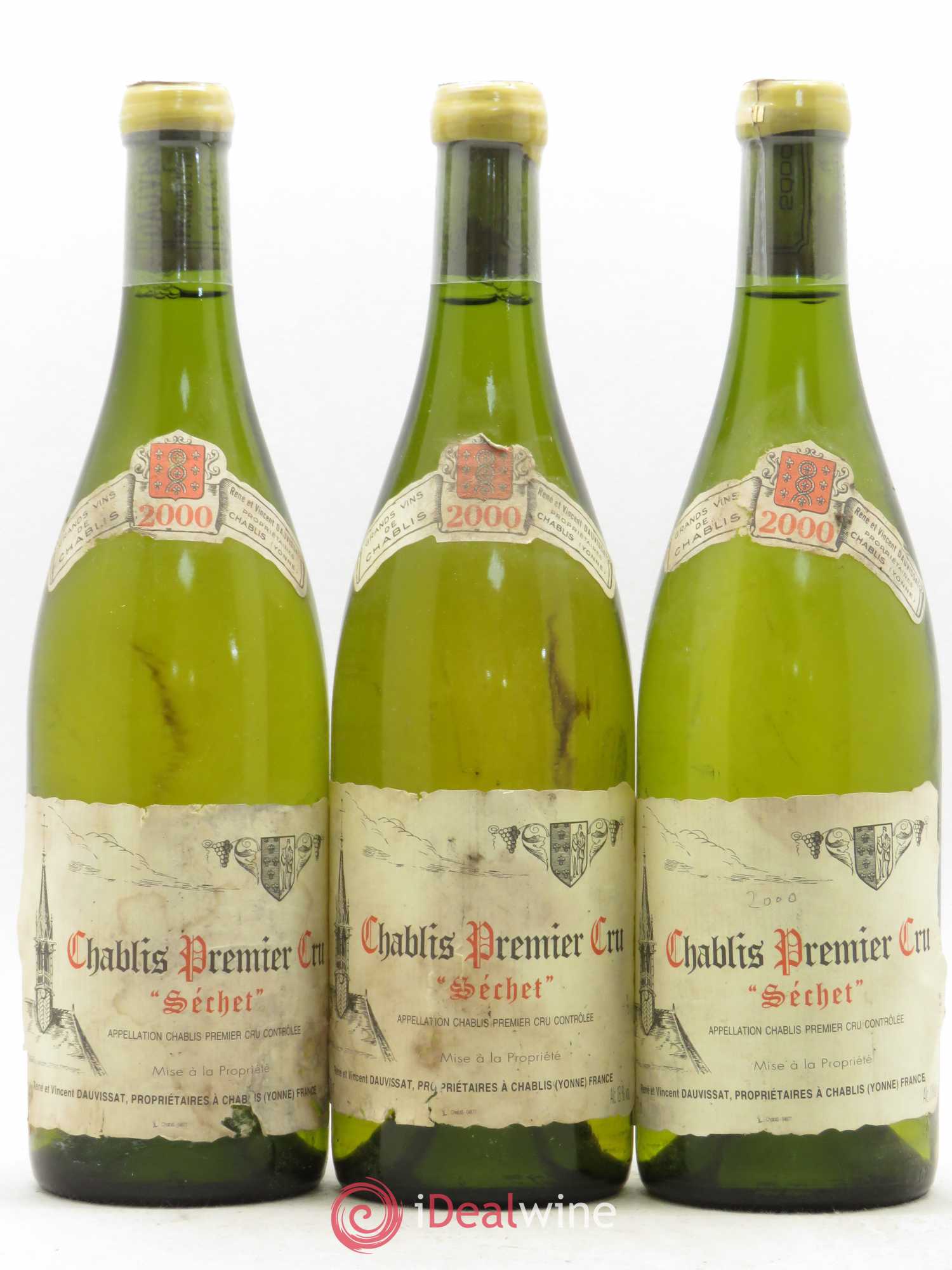 Chablis 1er Cru Séchet Vincent Dauvissat (Domaine) 2000 - Lot de 3 bouteilles - 0