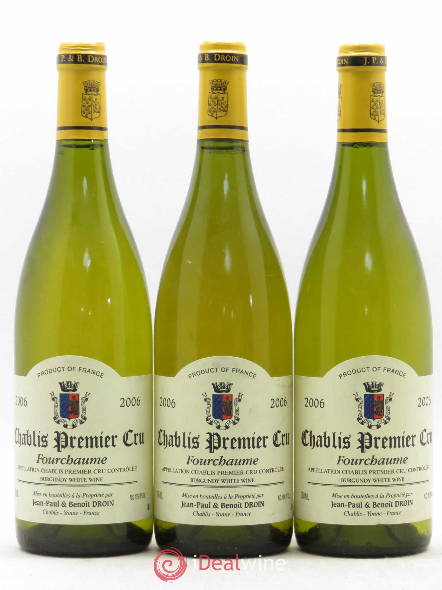 Chablis 1er Cru Fourchaume Jean-Paul & Benoît Droin (Domaine) 2006 - Lot de 3 bouteilles - 0