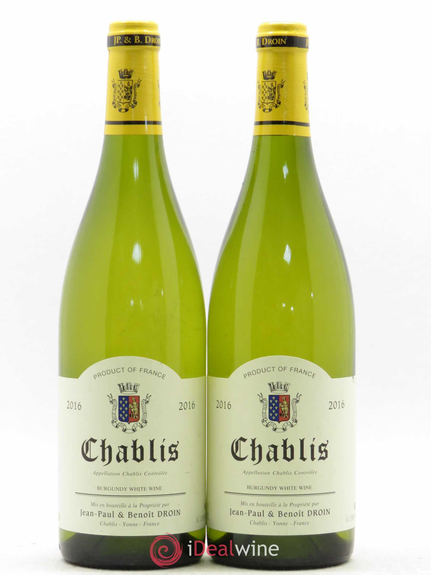 Chablis Jean-Paul & Benoît Droin (Domaine) 2016 - Lot de 2 bouteilles - 0
