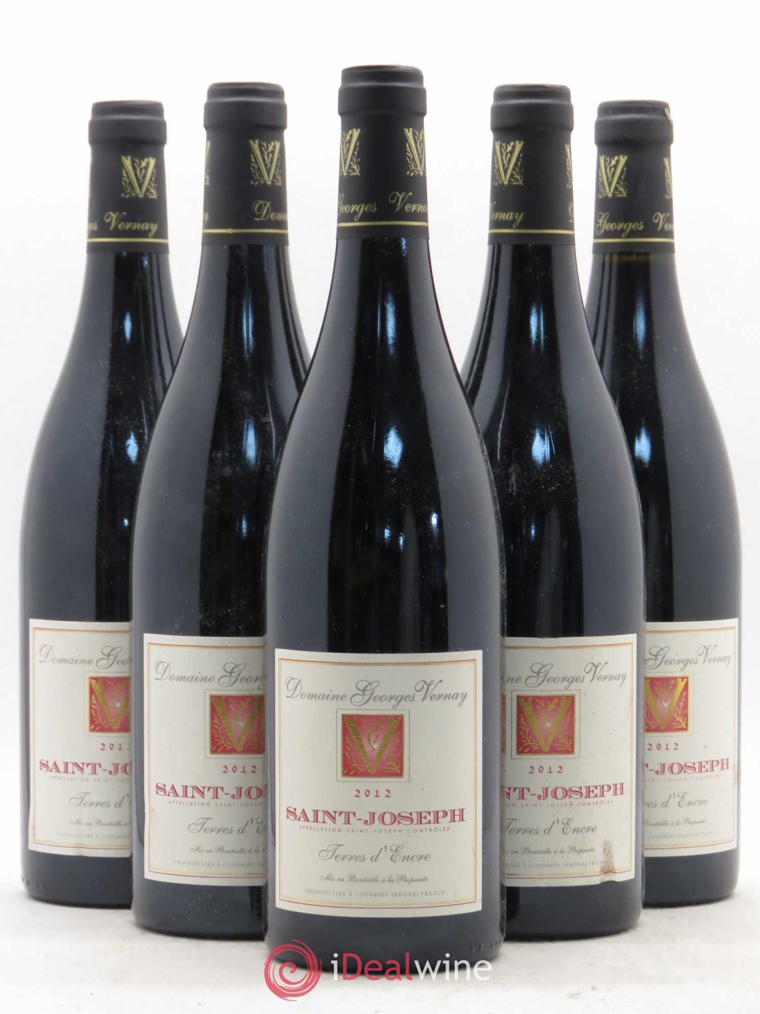 Saint-Joseph Terres d'Encre Georges Vernay 2012 - Lot de 5 bouteilles - 0