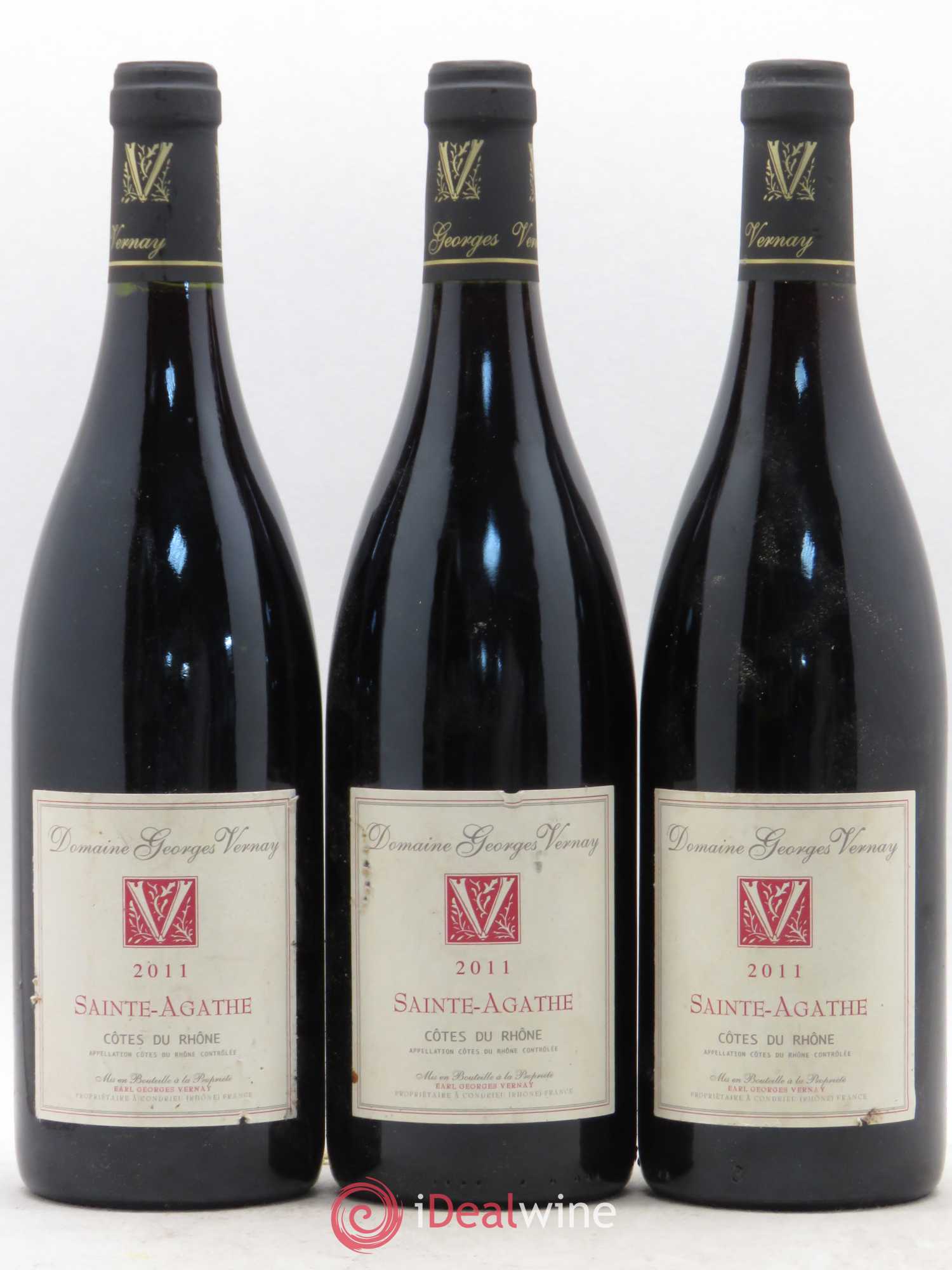 Côtes-du-Rhône Sainte-Agathe Georges Vernay 2011 - Lot de 3 bouteilles - 0