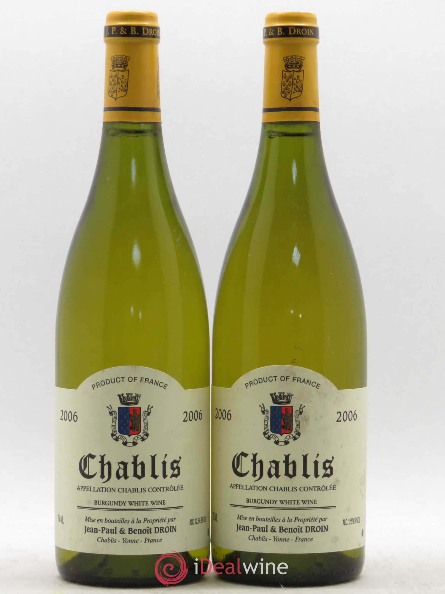 Chablis Jean-Paul & Benoît Droin (Domaine) 2006 - Lot de 2 bouteilles - 0