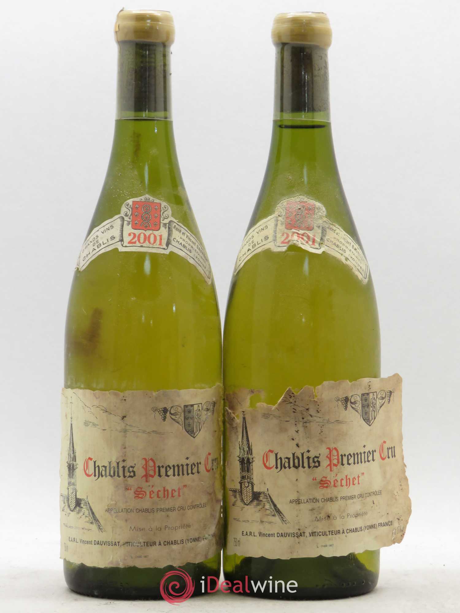 Chablis 1er Cru Séchet Vincent Dauvissat (Domaine) 2001 - Lot de 2 bouteilles - 0
