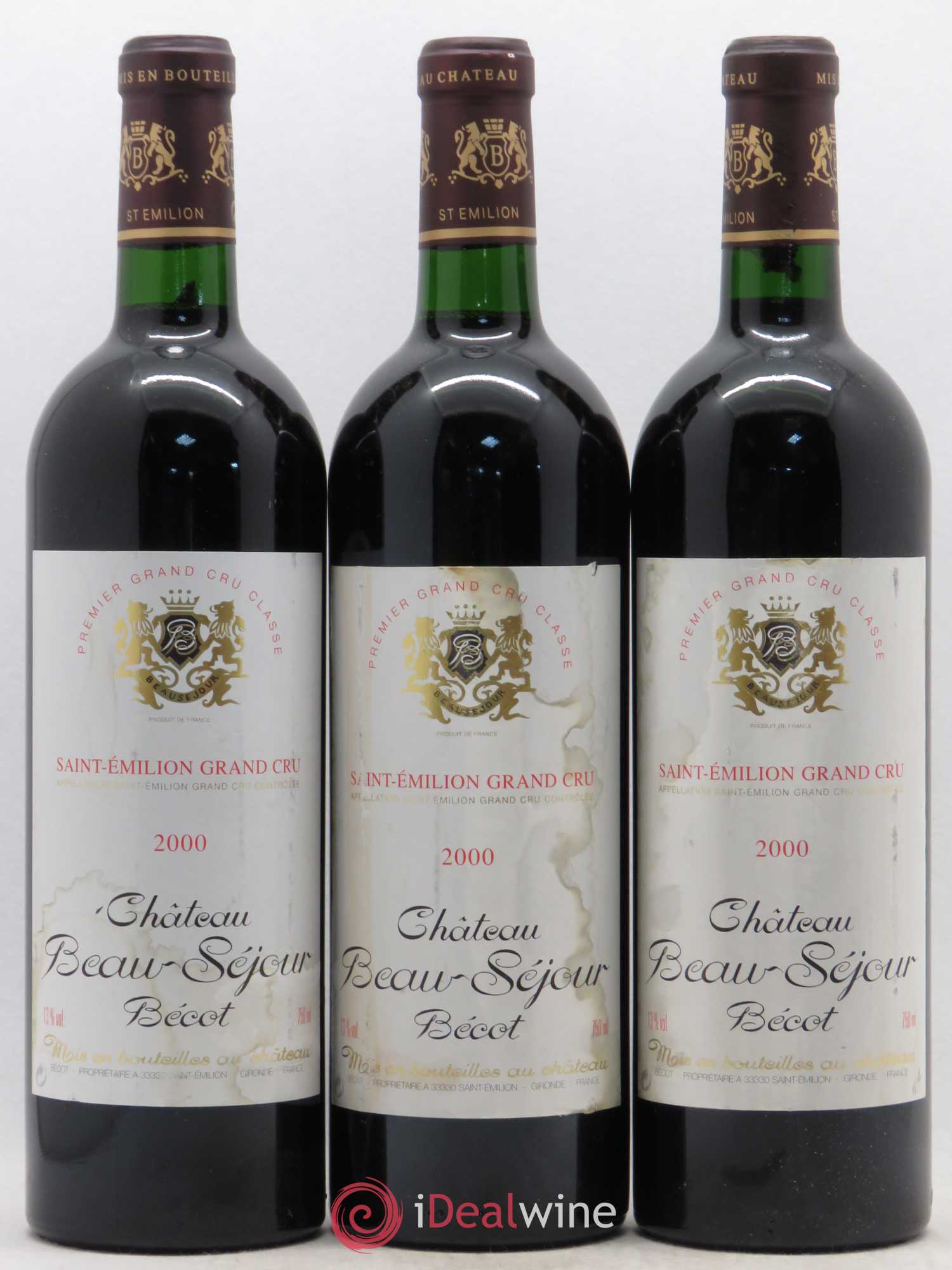 Château Beau-Séjour Bécot 1er Grand Cru Classé B 2000 - Lot de 6 bouteilles - 1