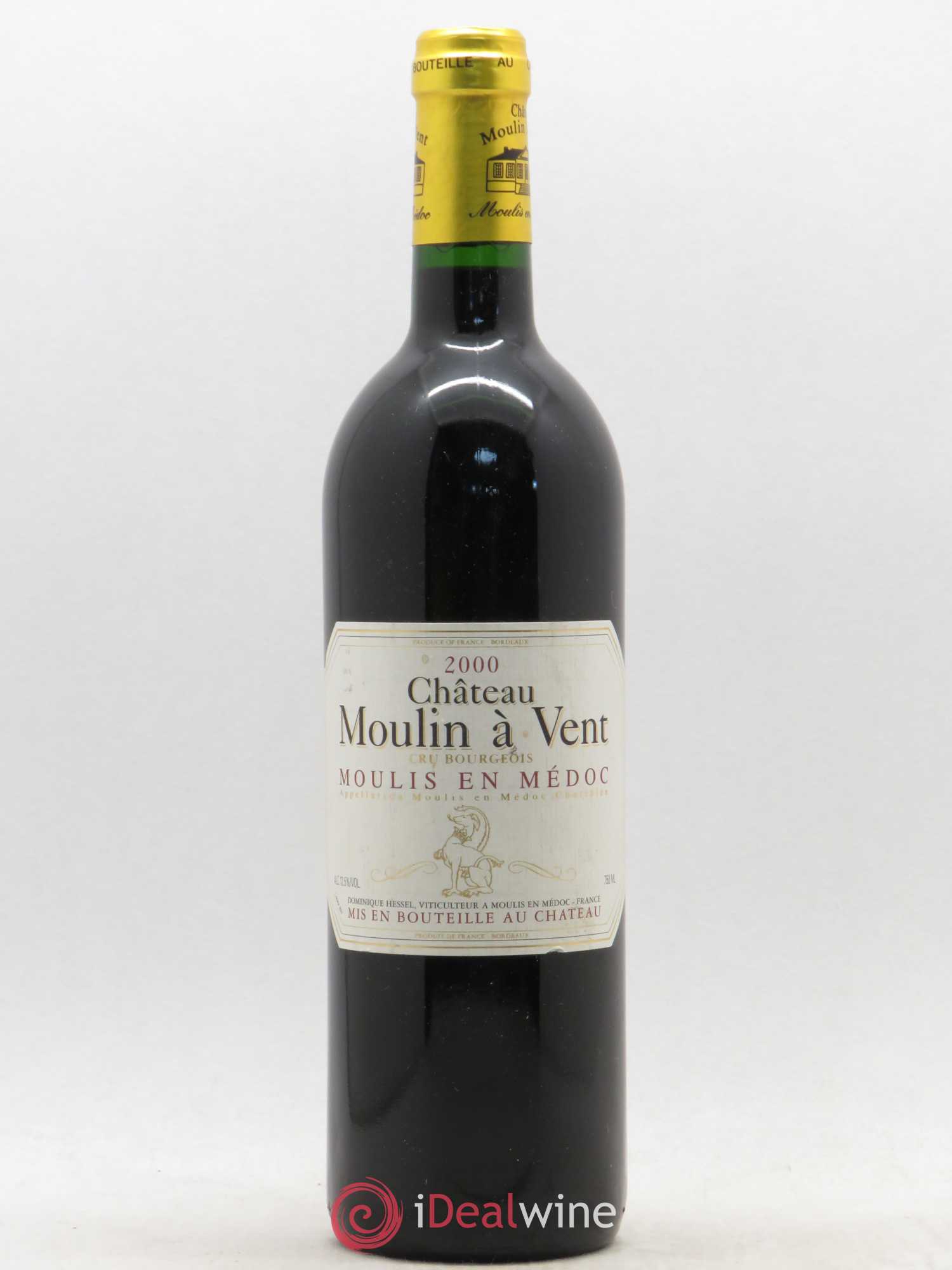 Château Moulin à Vent Cru Bourgeois 2000 - Lot de 1 bouteille - 0