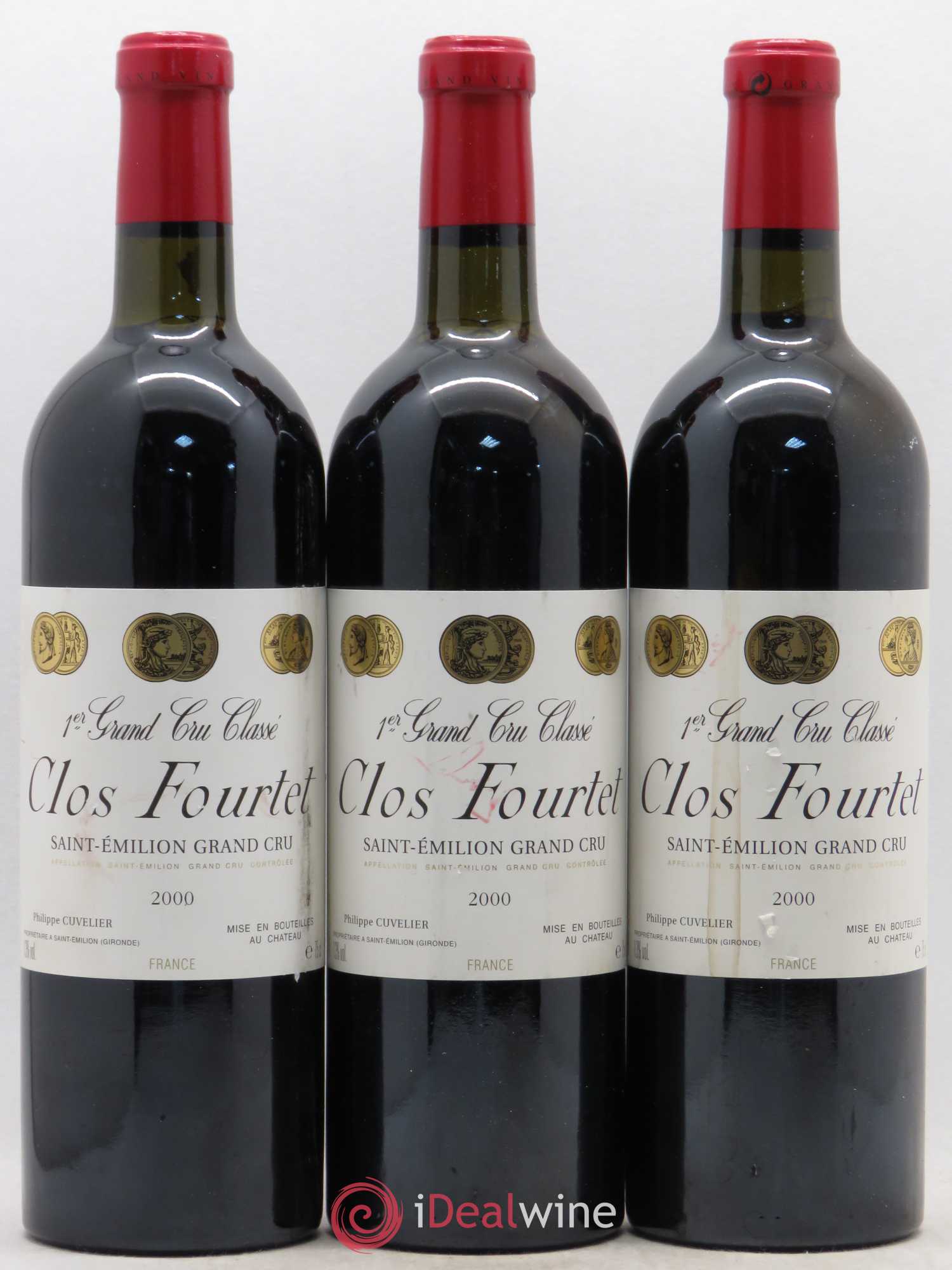 Clos Fourtet 1er Grand Cru Classé B 2000 - Lot de 3 bouteilles - 0