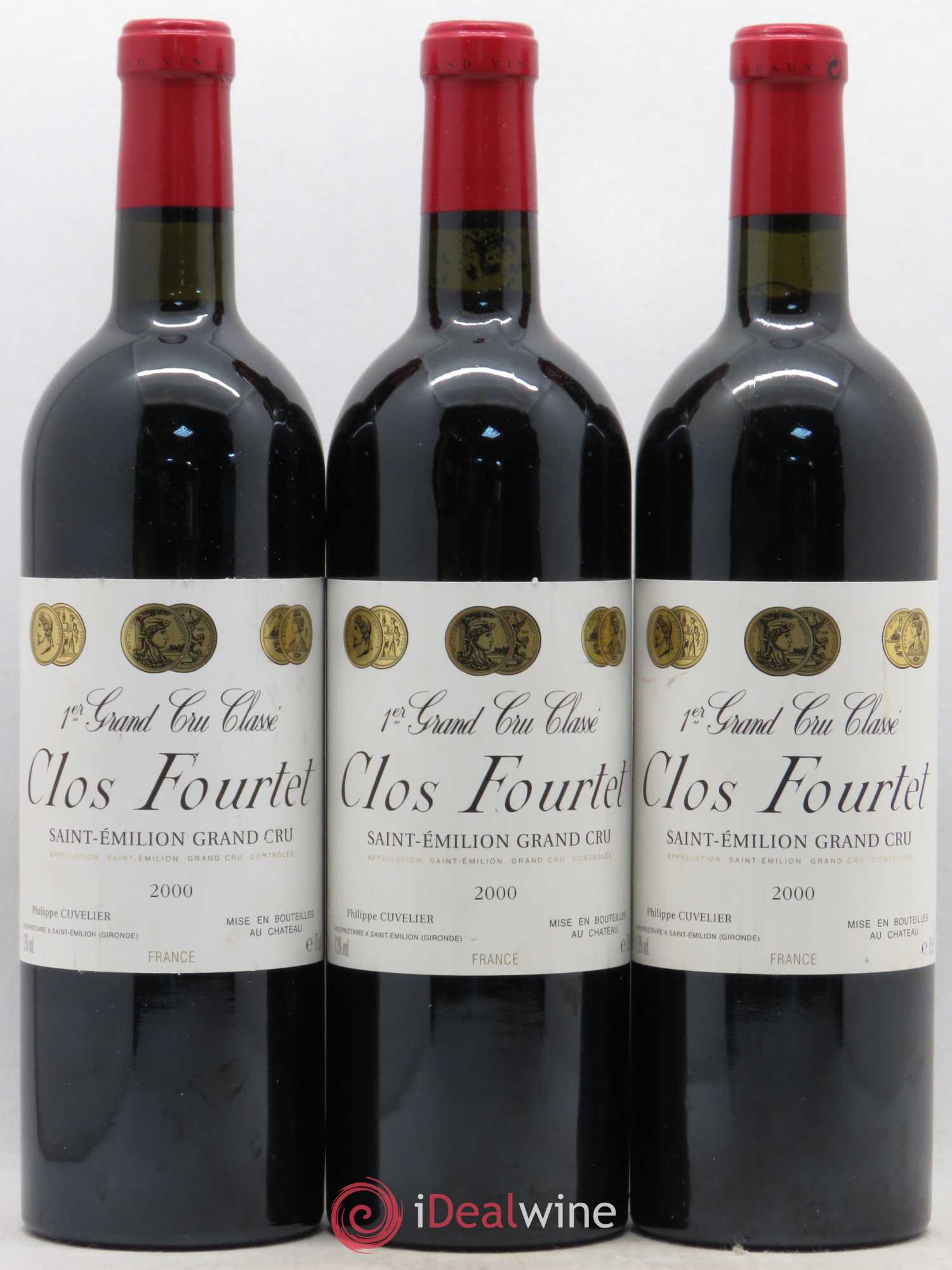 Clos Fourtet 1er Grand Cru Classé B 2000 - Lot de 3 bouteilles - 0